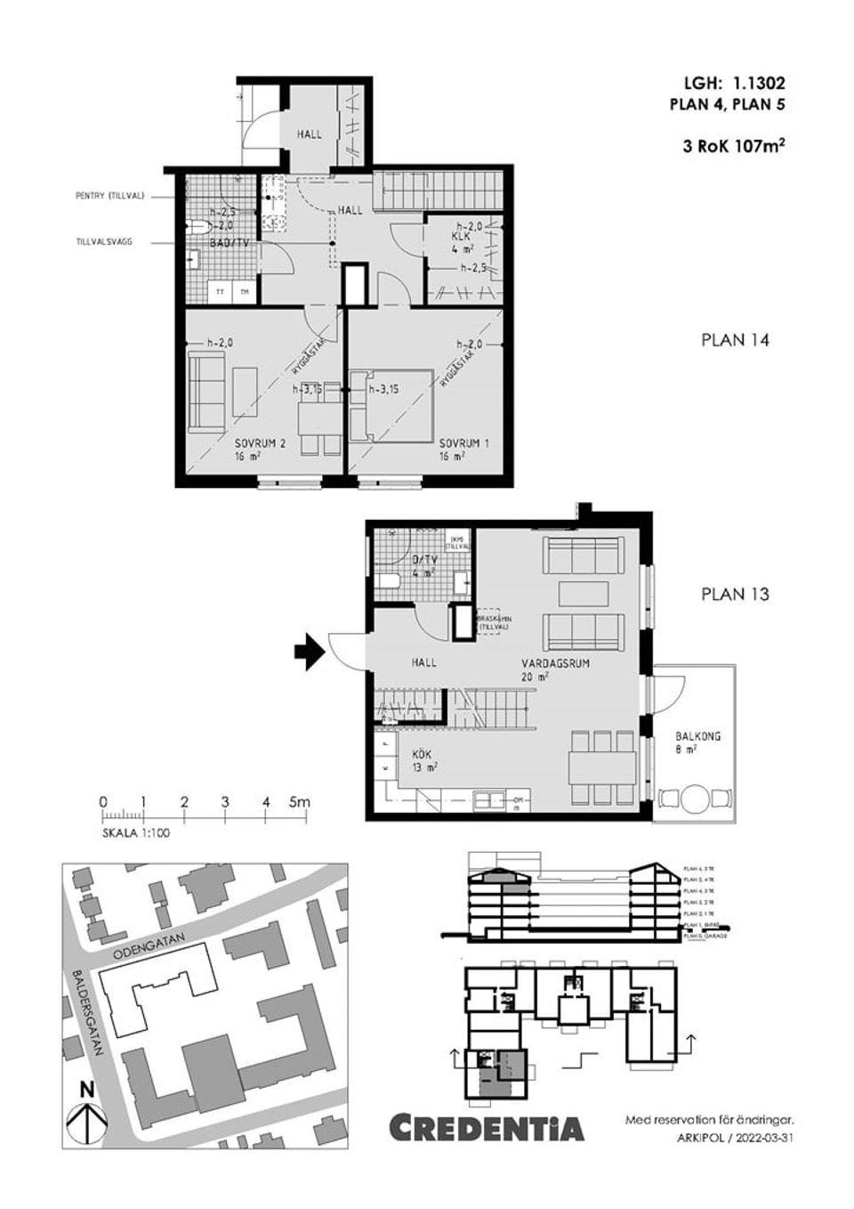 Bostadsrätt, Baldersgatan 8B, Lgh 1.1302, Norrtälje