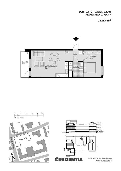 Bostadsrätt, Odengatan 2A, Lgh 2.1201, Norrtälje
