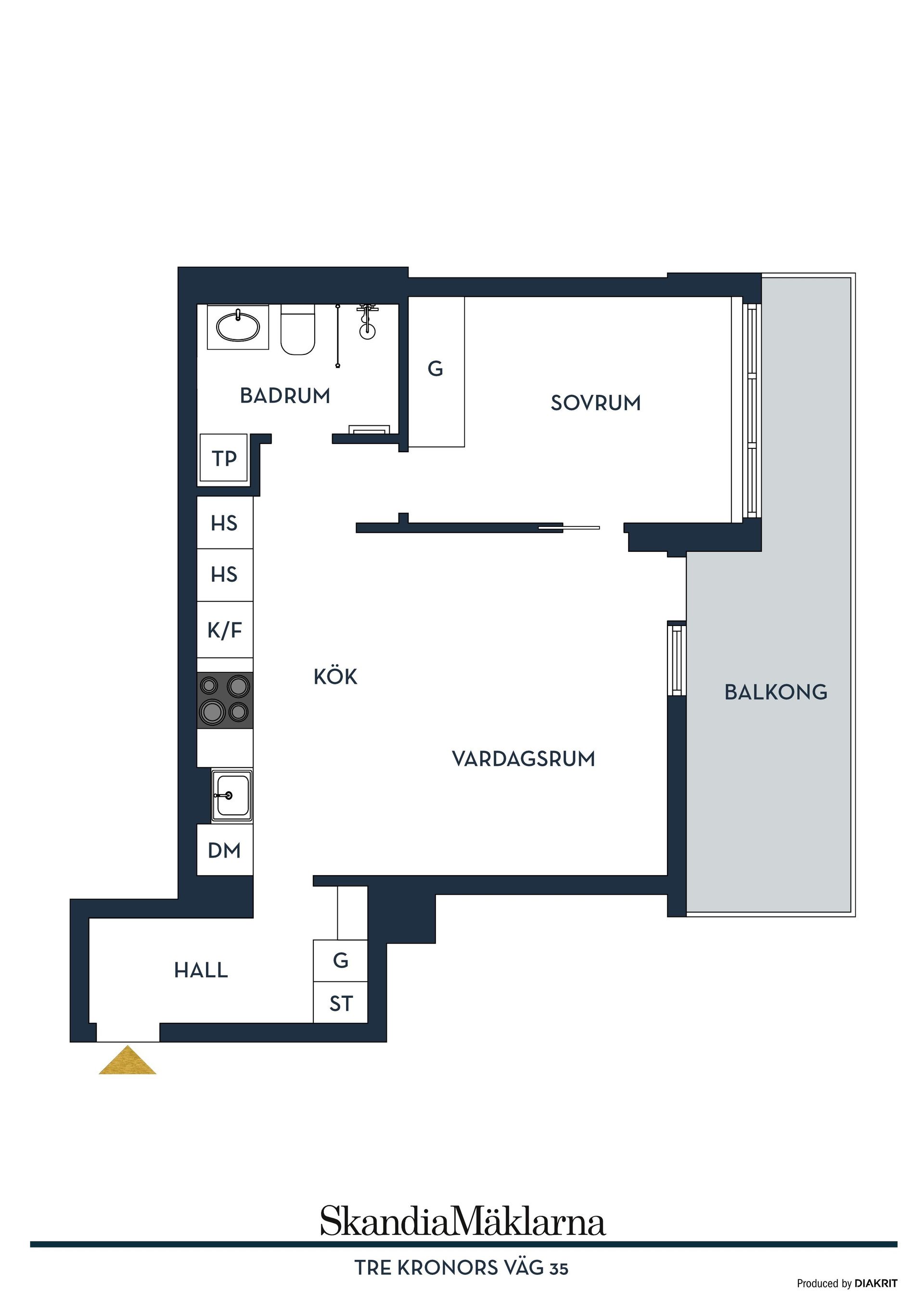 Bostadsrätt, Tre kronors väg 35, Kvarnholmen, Nacka