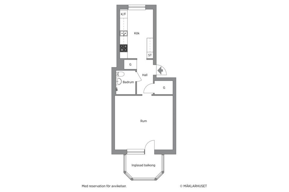 Bostadsrätt, Kyrkogårdsgatan 14E, Centralt, Oskarshamn