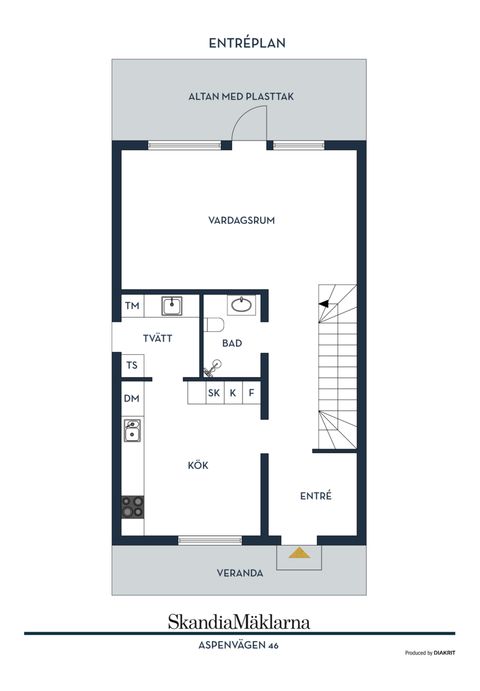 Radhus, Aspenvägen 46, Tumba Vretarna, Botkyrka