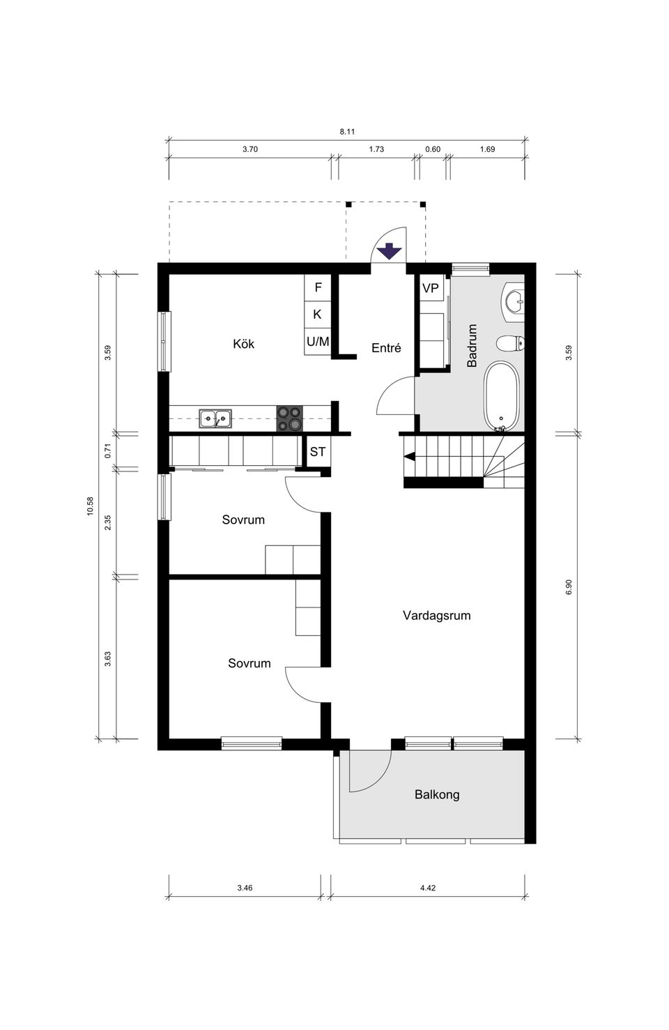 Radhus, Talluddsvägen 5B, Björknäs, Nacka
