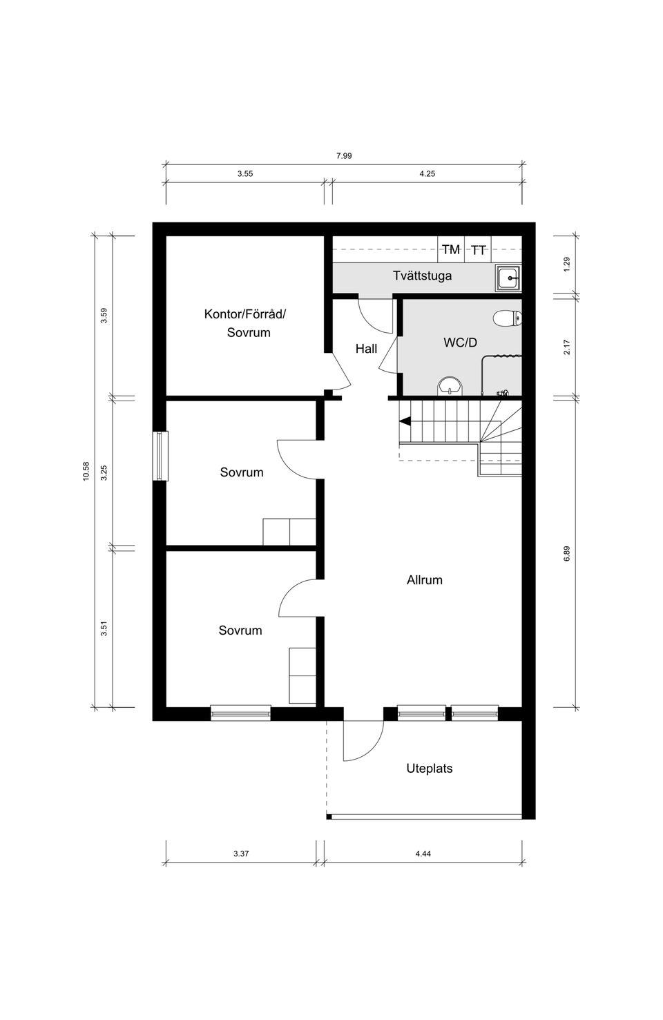 Radhus, Talluddsvägen 5B, Björknäs, Nacka