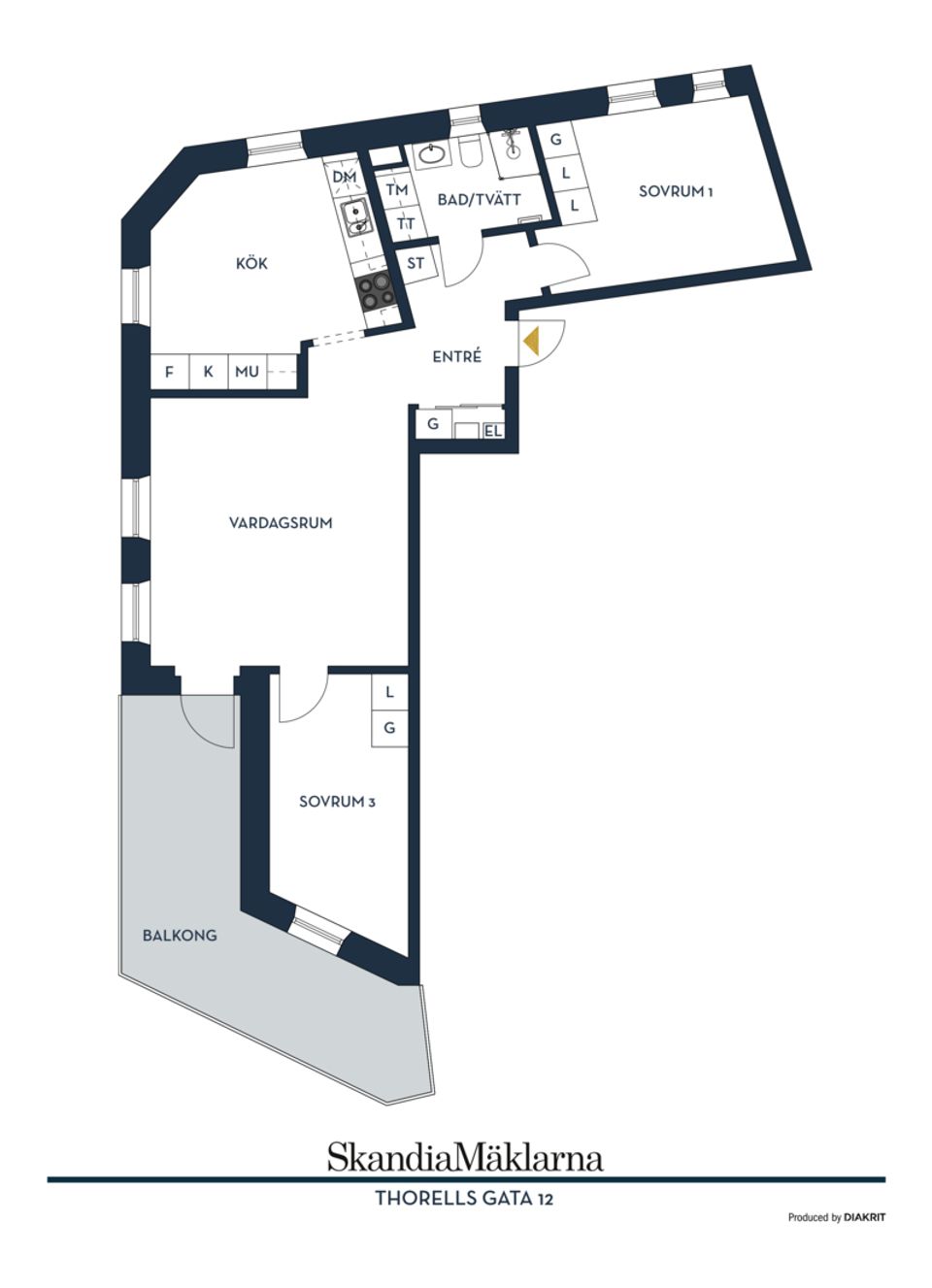 Bostadsrätt, Thorells gata 12, Centralt/Vasastaden, Linköping