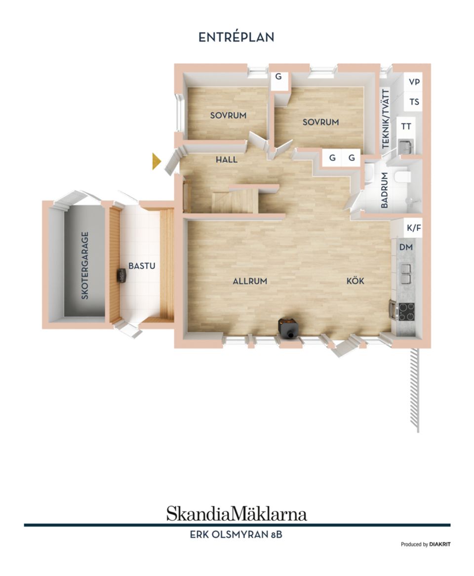 Radhus, Erk Olsmyran 8B, Erk-Olsmyran, Lindvallen, Malung-Sälen