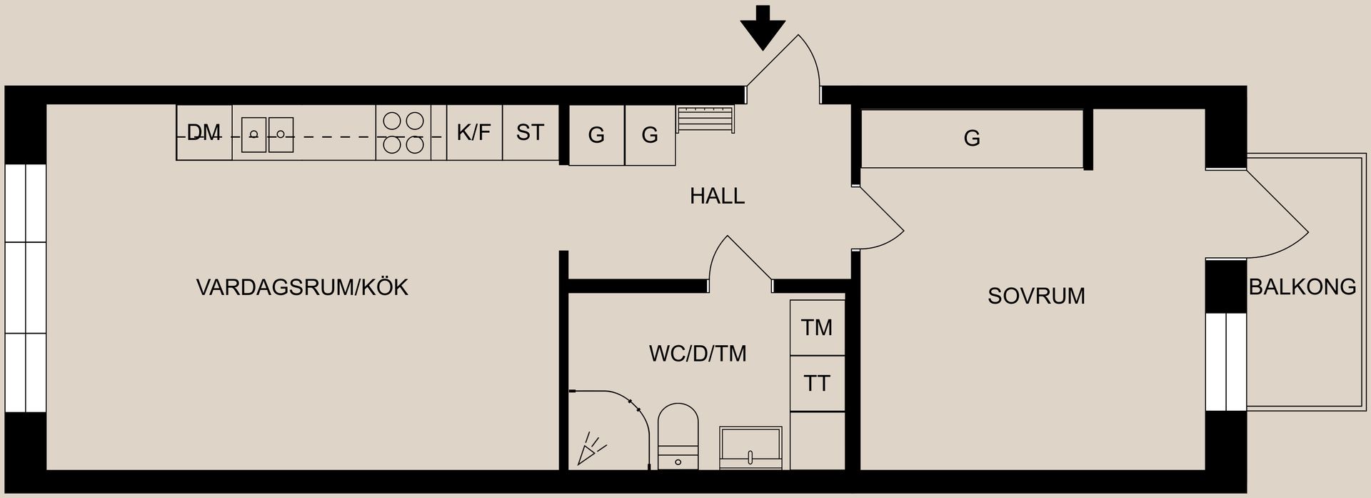Bostadsrätt, Rodgagatan 3, Centralt, Resecentrum, Norrköping