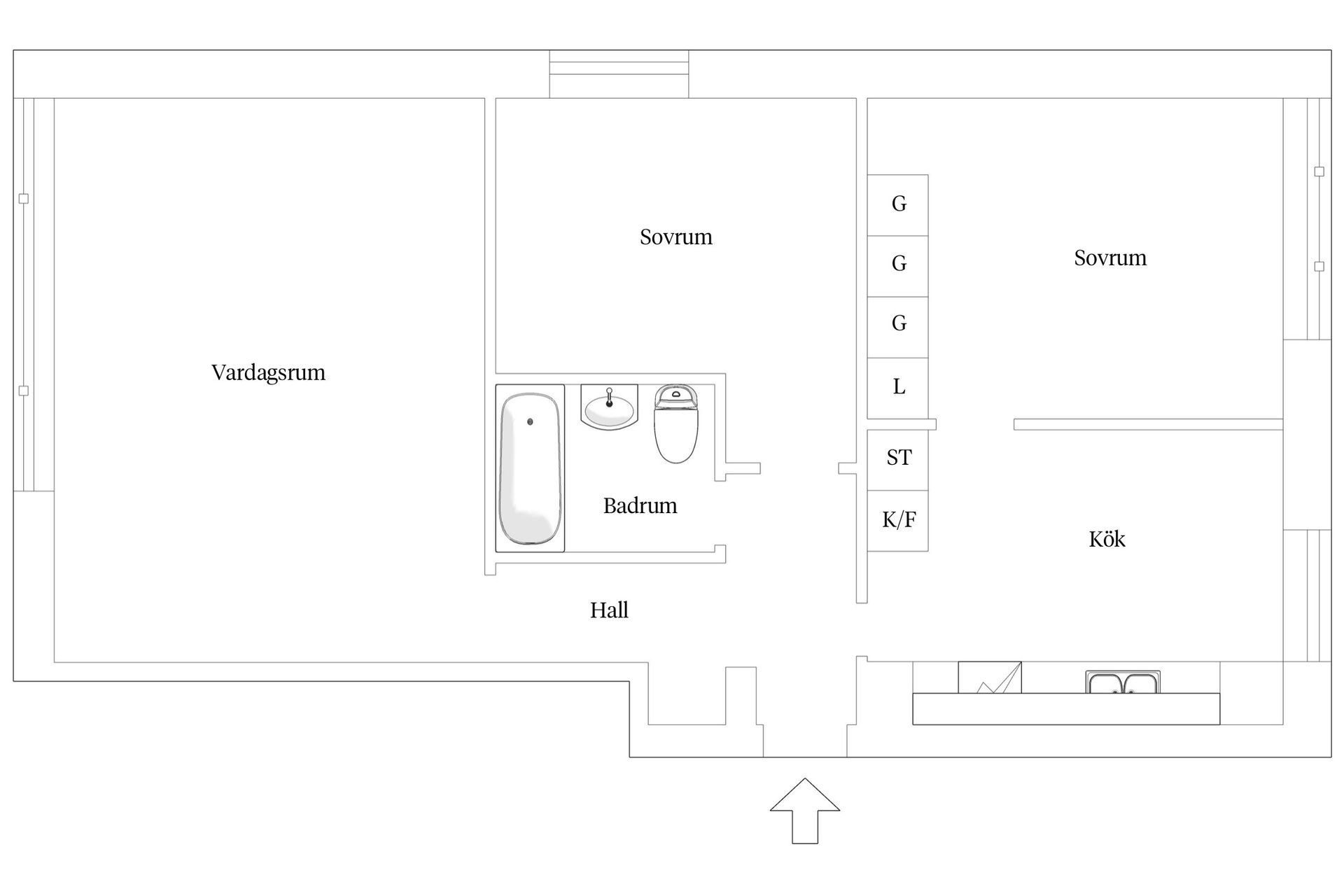 Bostadsrätt, Södra Kyrkogatan 57A, Lugnet, Borås