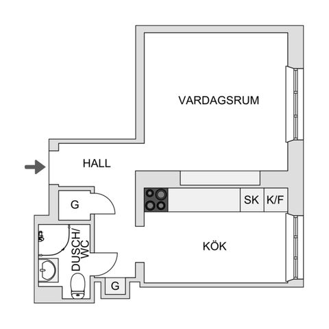 Bostadsrätt, Östra Storgatan 122C, Liljeholmen, Jönköping
