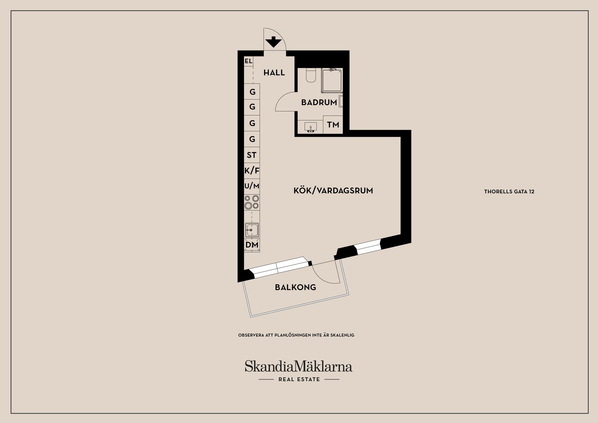 Bostadsrätt, Thorells gata 12, Övre Vasastaden, Linköping