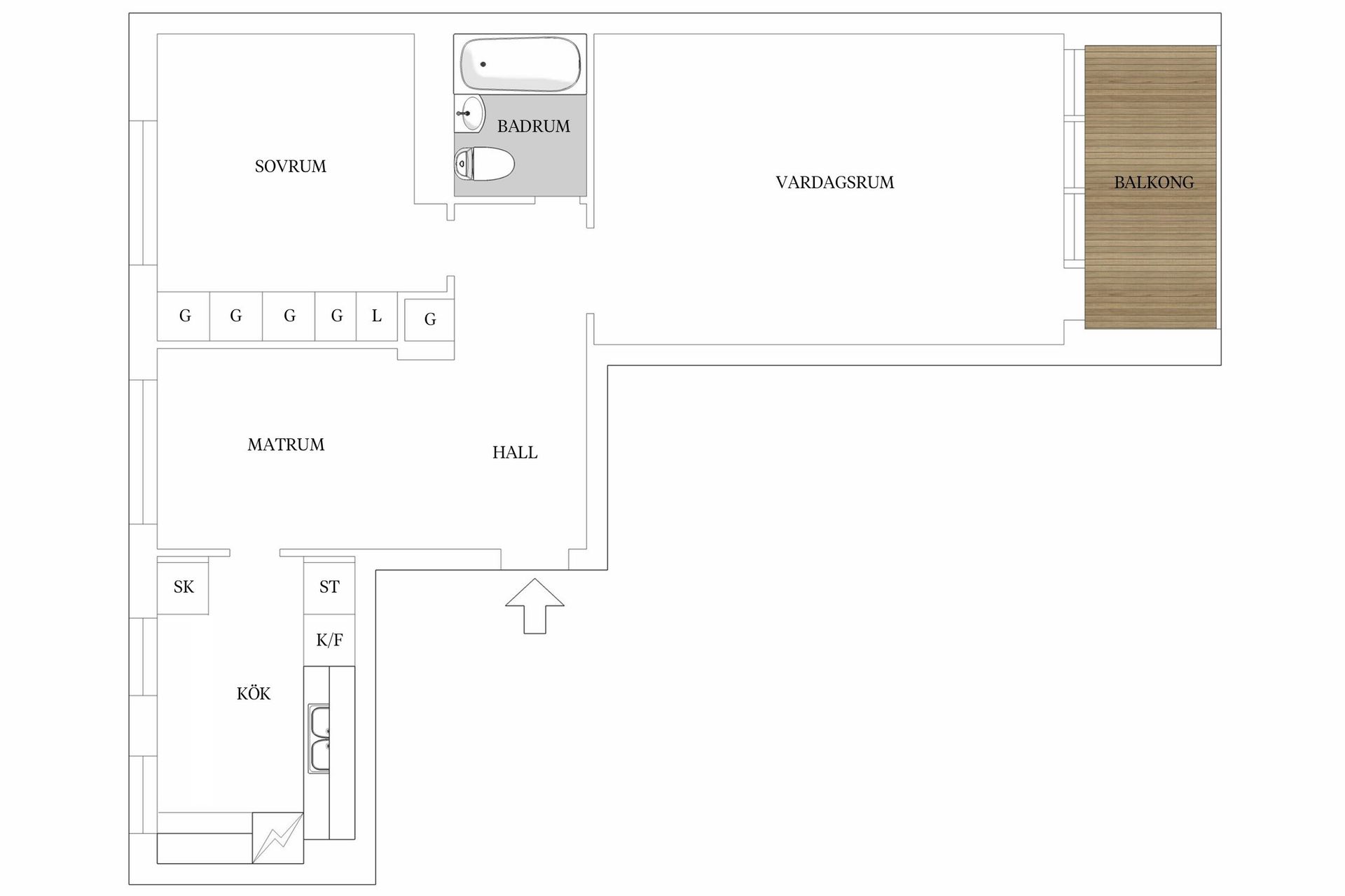 Bostadsrätt, Trädgårdsgatan 20, Söder, Växjö
