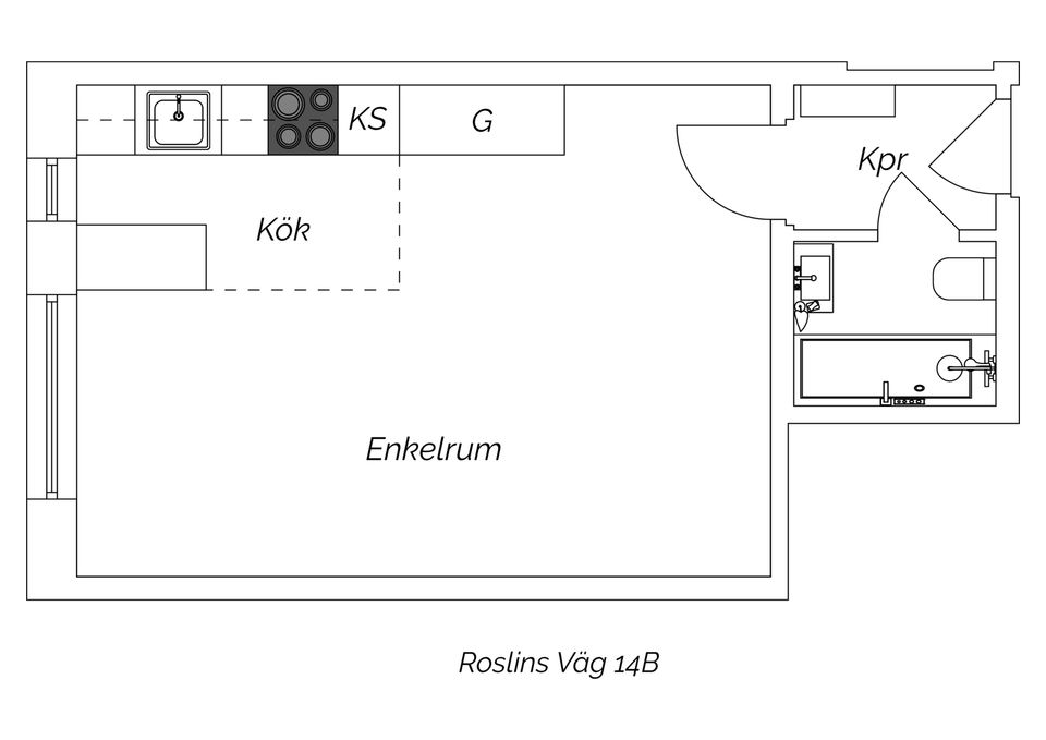 Bostadsrätt, Roslins väg 14B, Ribersborg, Malmö