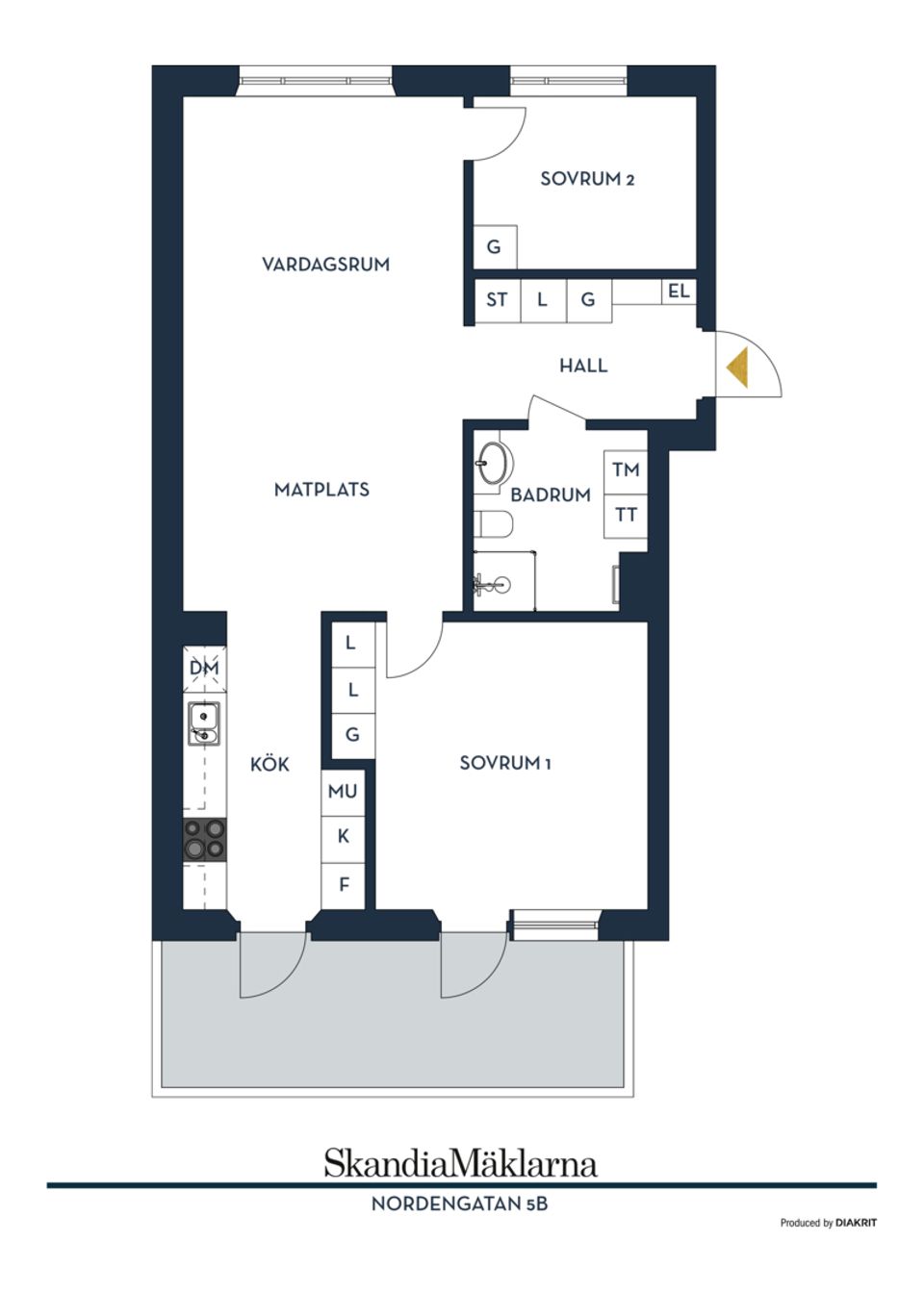 Bostadsrätt, Nordengatan 5B, Övre Vasastaden, Linköping