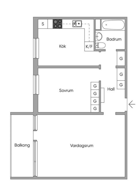 Bostadsrätt, Bygatan 37, Huvudsta, Solna