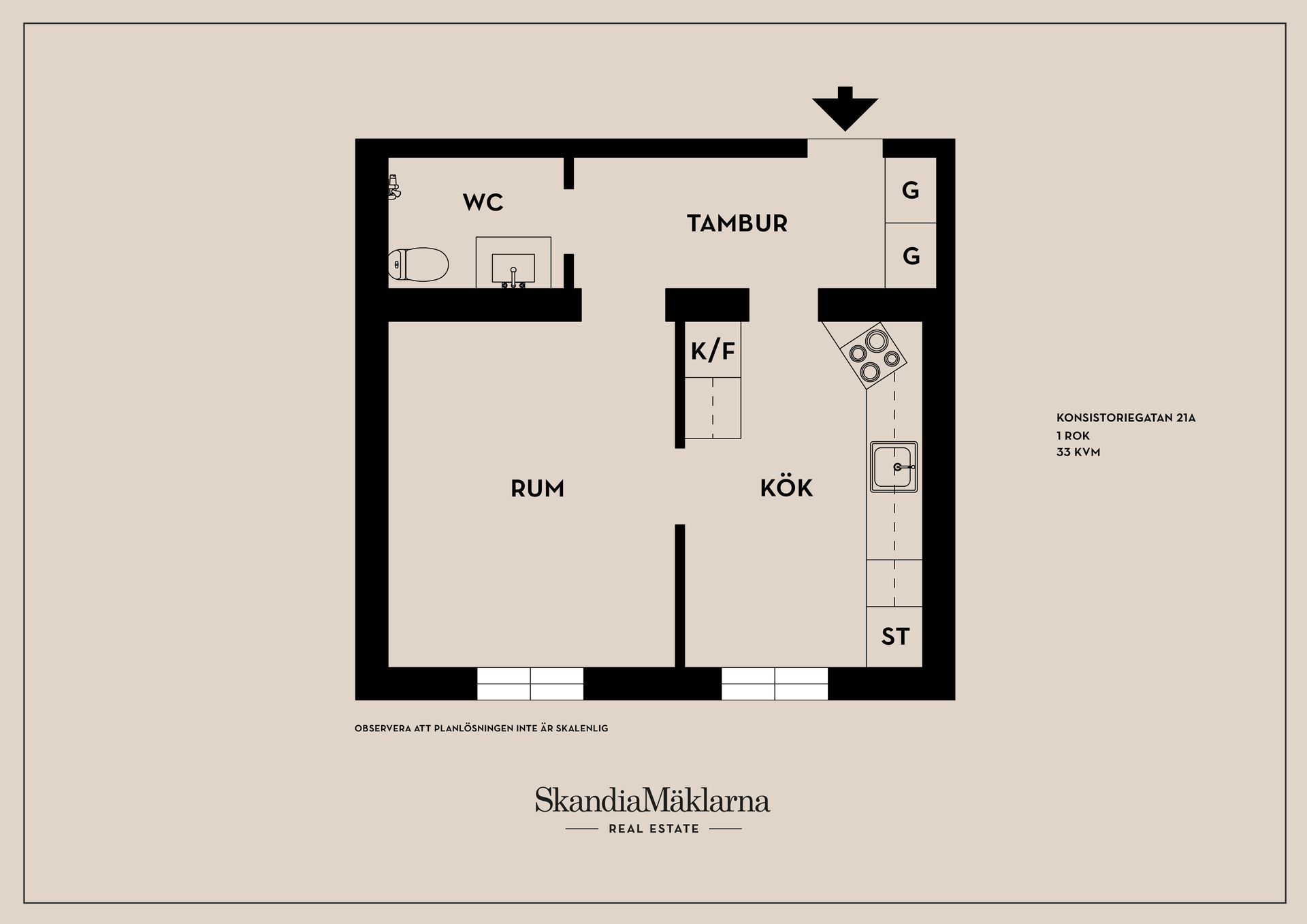 Bostadsrätt, Konsistoriegatan 21A, Centralt, Linköping