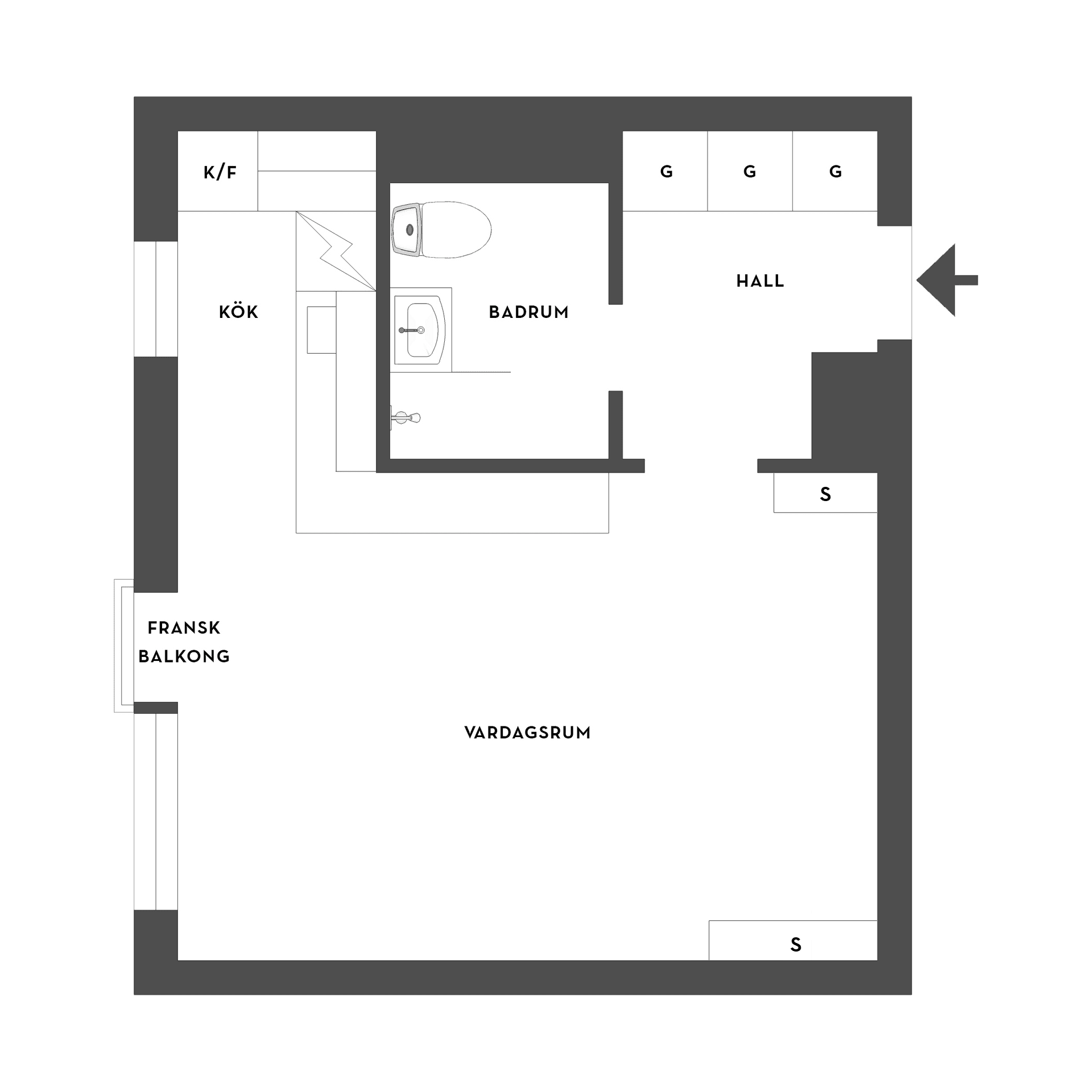Bostadsrätt, Västra Storgatan 16A, Norr, Eskilstuna