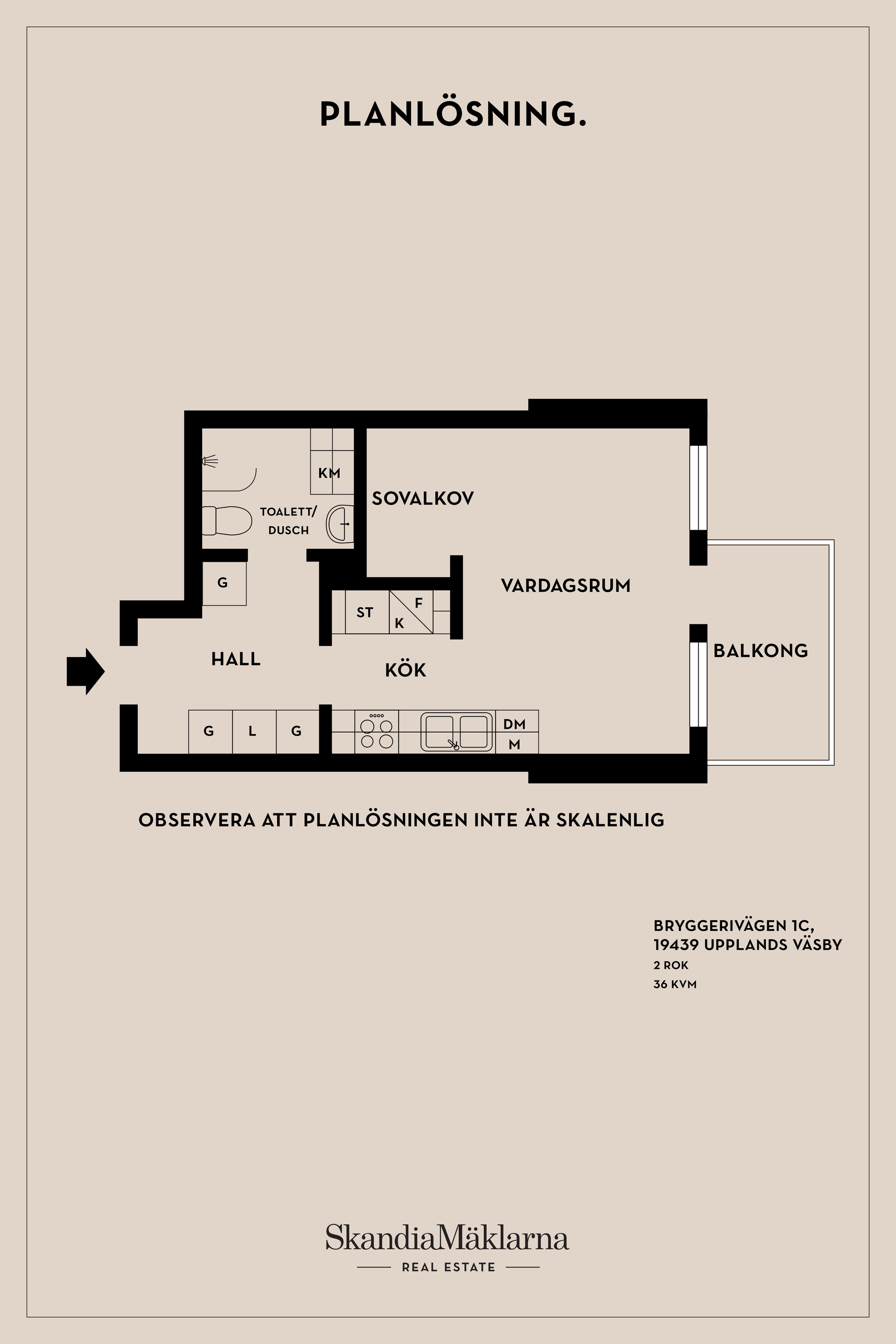Bostadsrätt, Bryggerivägen 1C, 4 tr, Centrala Väsby, Upplands Väsby