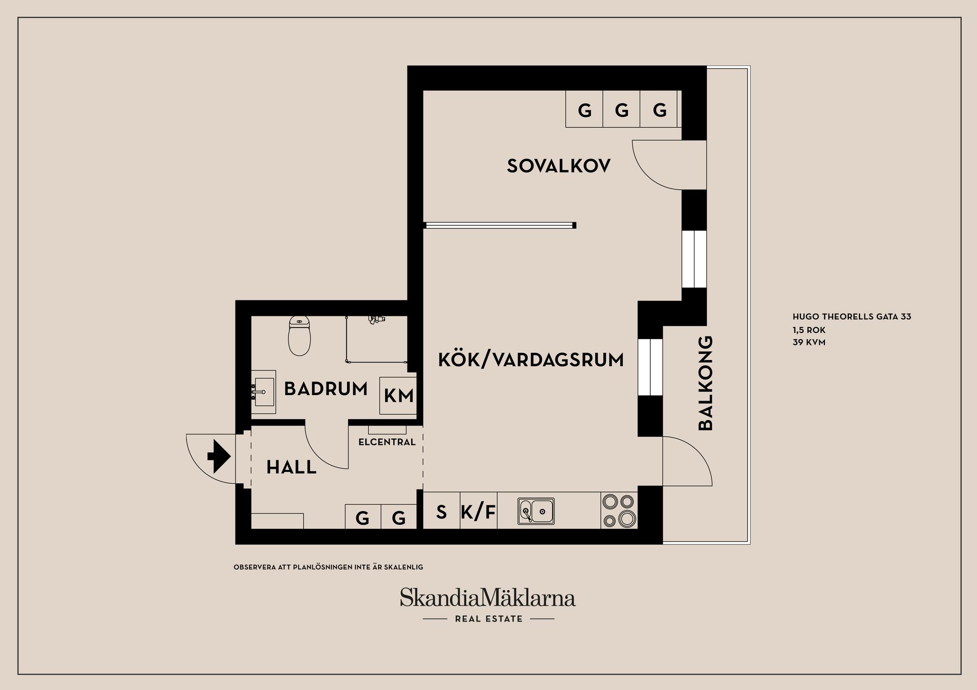 Bostadsrätt, Hugo Theorells gata 33, Vallastaden, Linköping