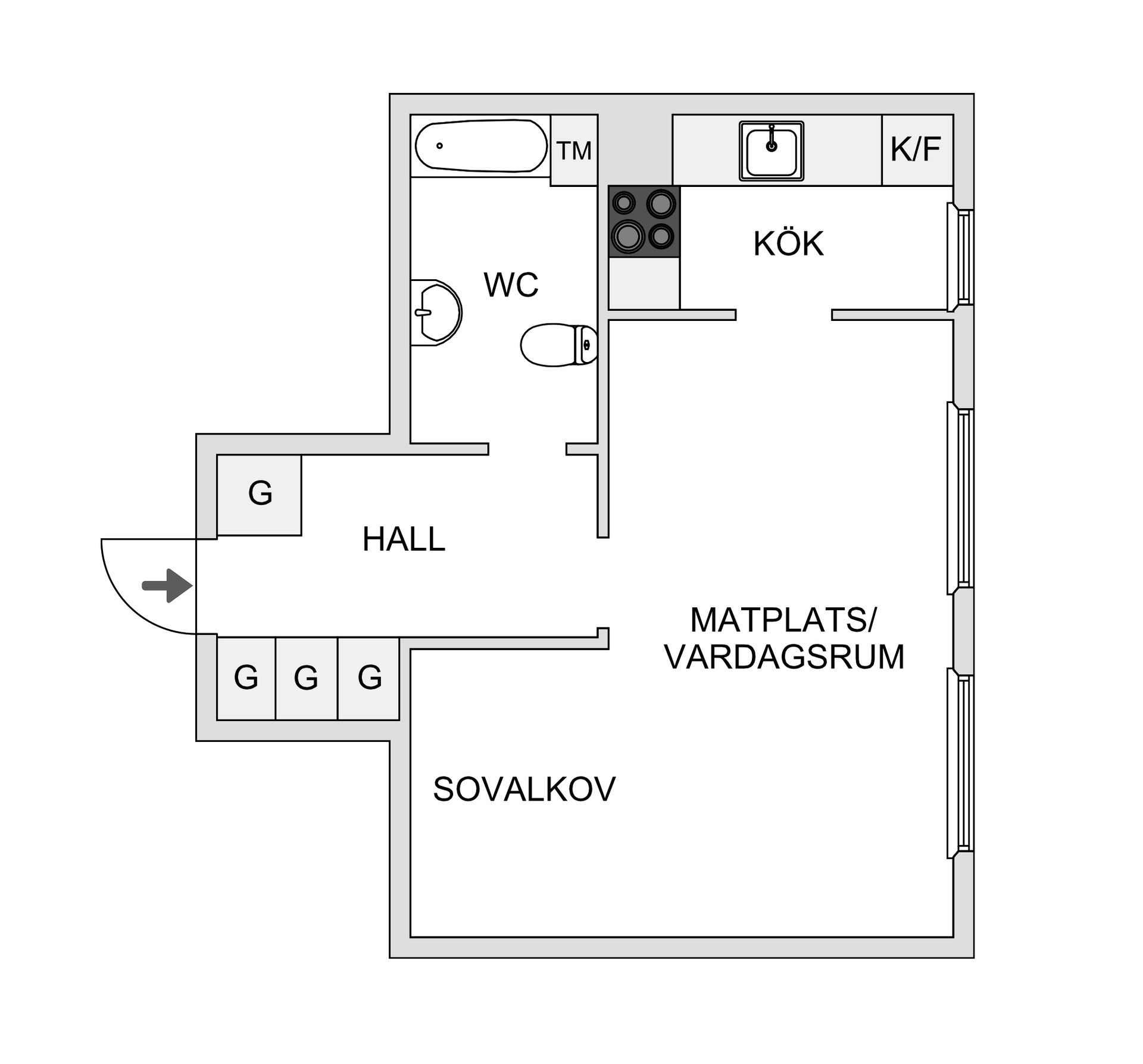 Bostadsrätt, Nyborgsvägen 9, Rosersberg, Sigtuna