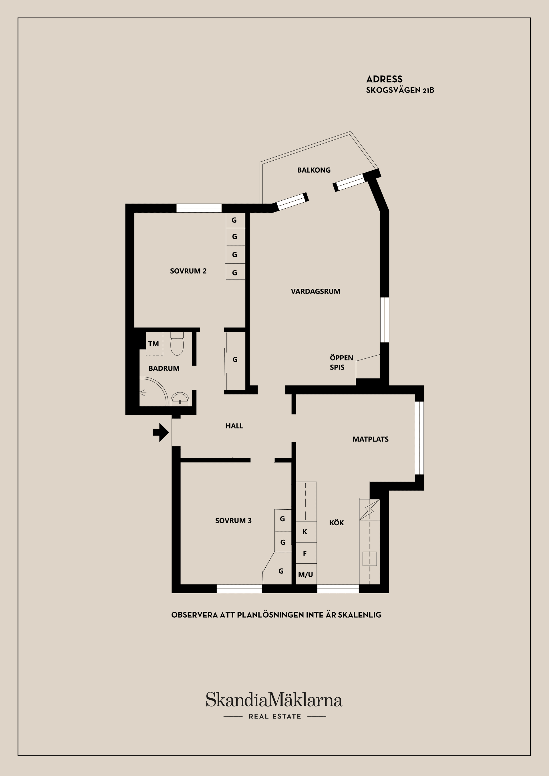 Bostadsrätt, Skogsvägen 21B, Aroslund, Västerås
