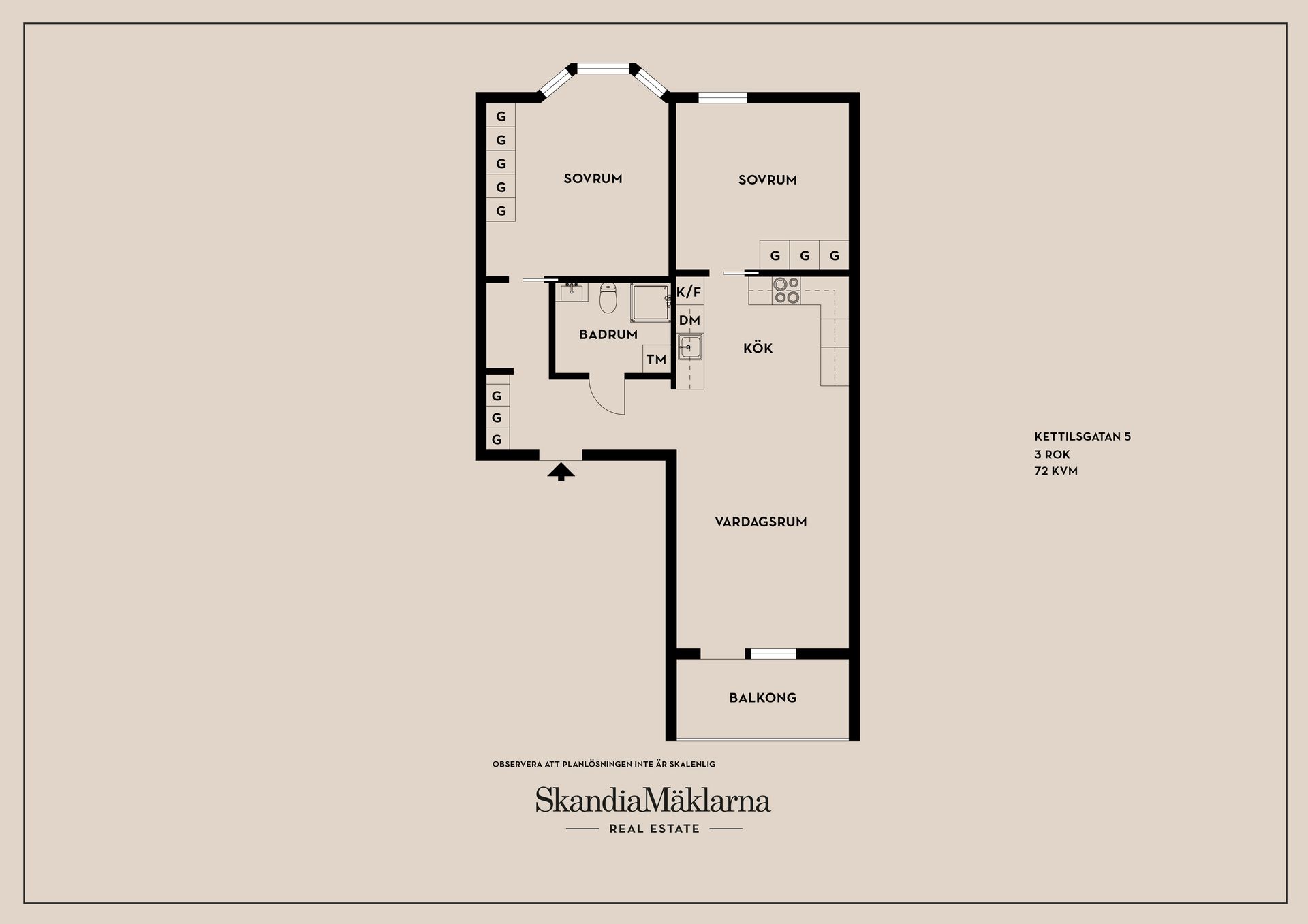 Bostadsrätt, Kettilsgatan 5, Centralt/Vasastaden, Linköping