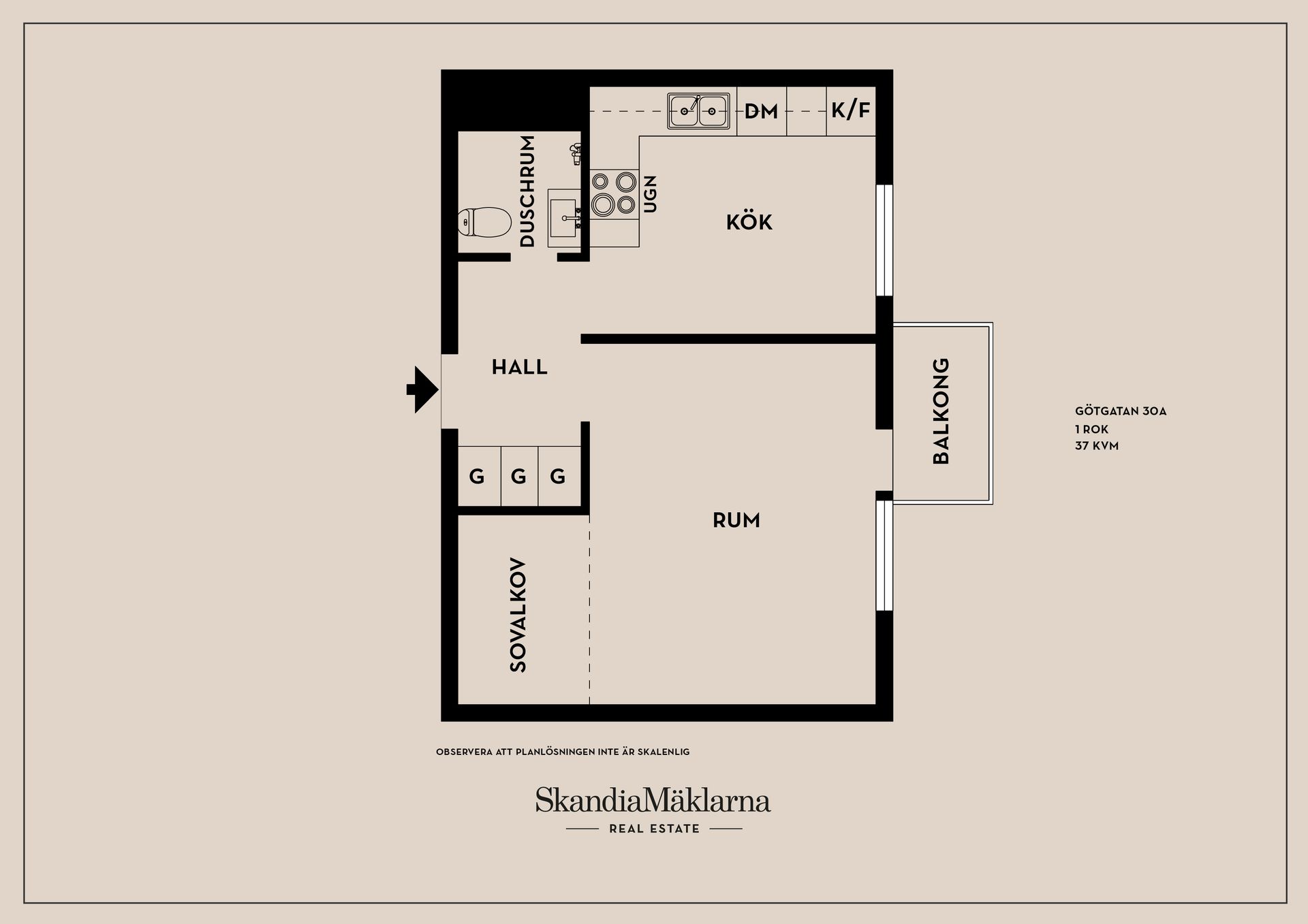 Bostadsrätt, Götgatan 30A, Övre Vasastaden, Linköping