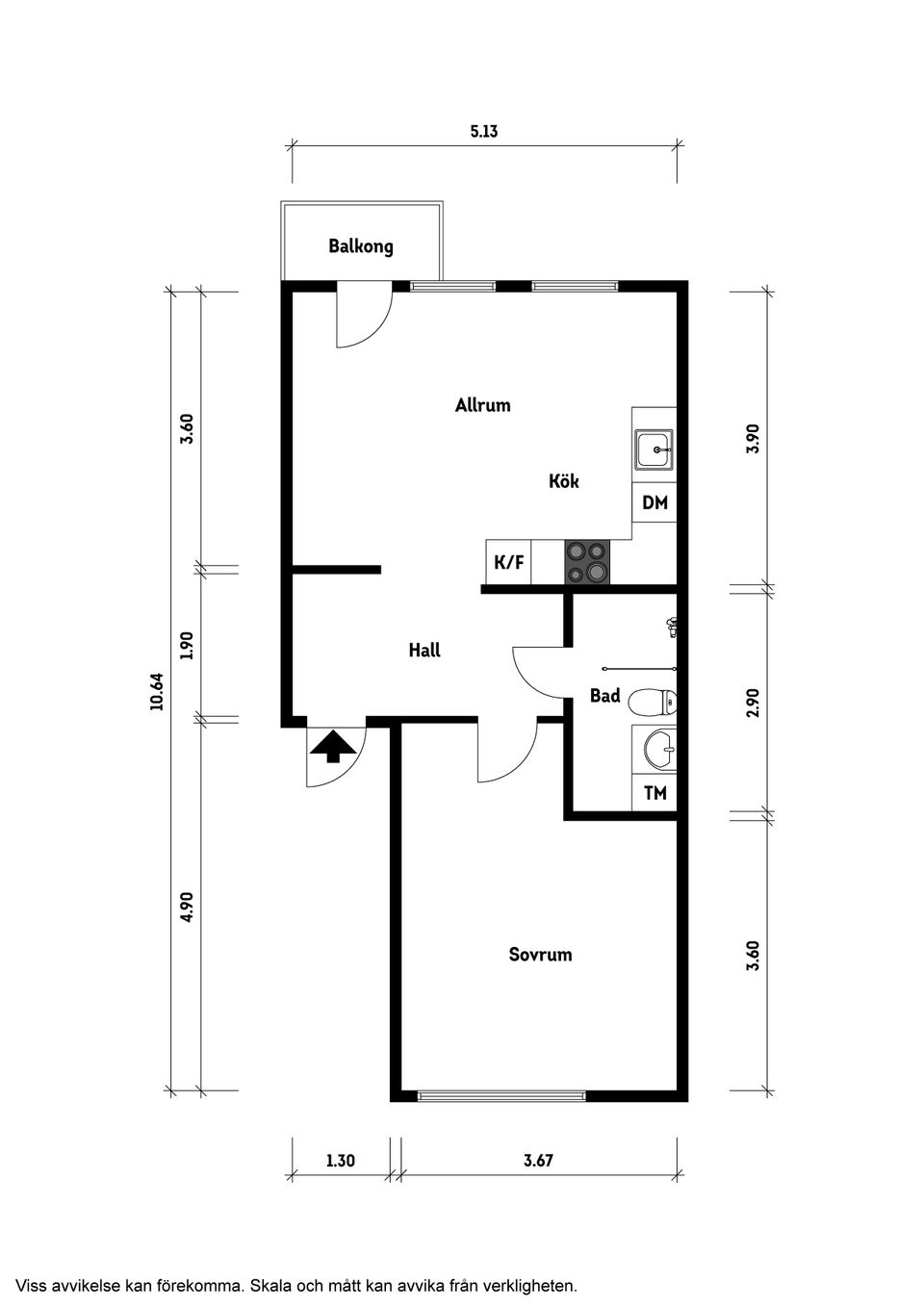Bostadsrätt, Timmermansgatan 2B, Väster, Landskrona