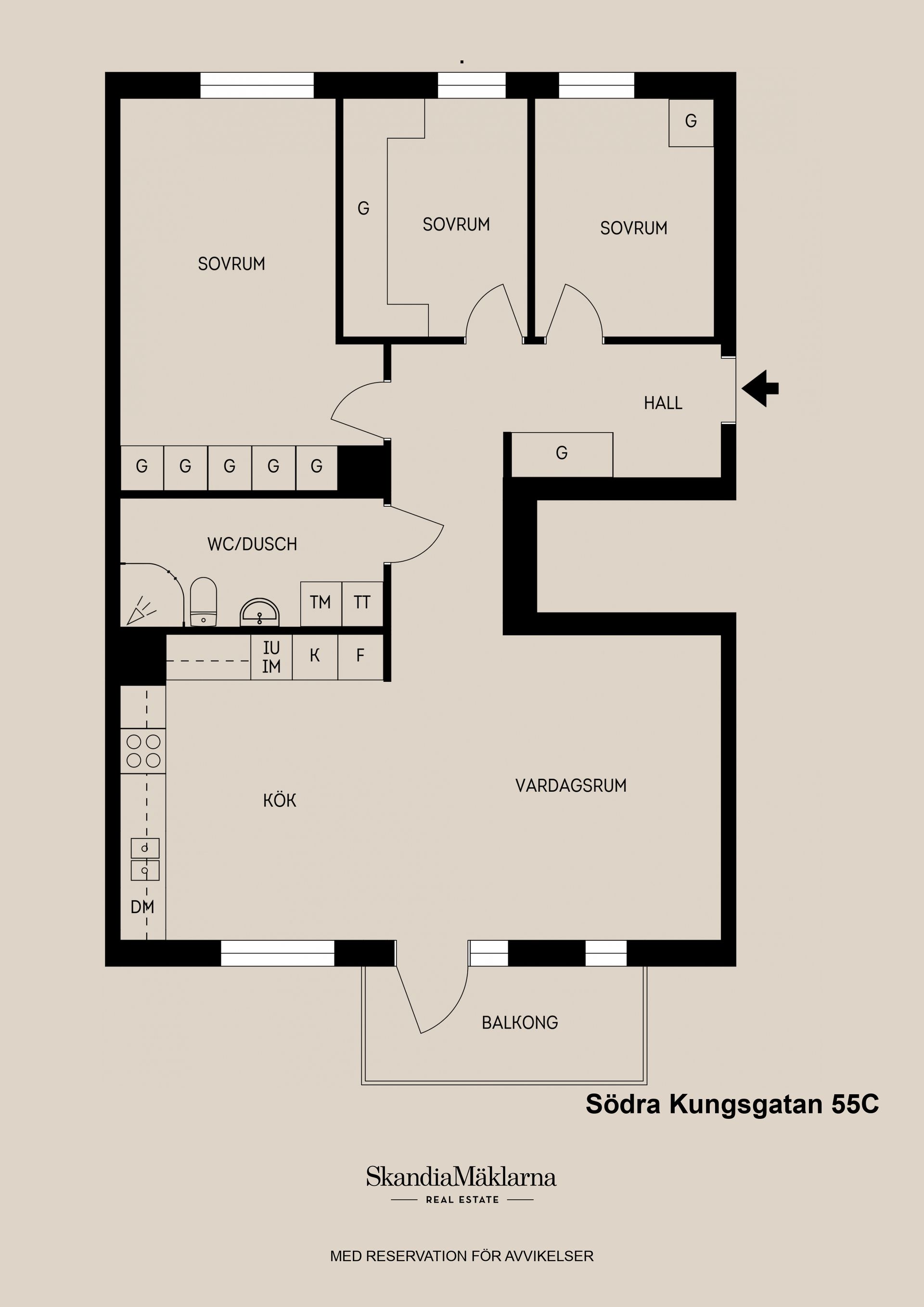 Bostadsrätt, Södra Kungsgatan 55C, Söder/Södertull, Gävle