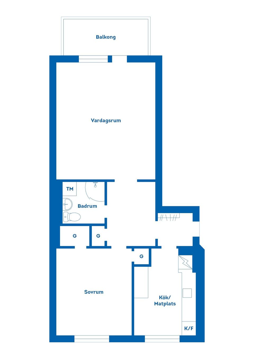 Bostadsrätt, Trapplan 2E, Lustigknopp, Falun