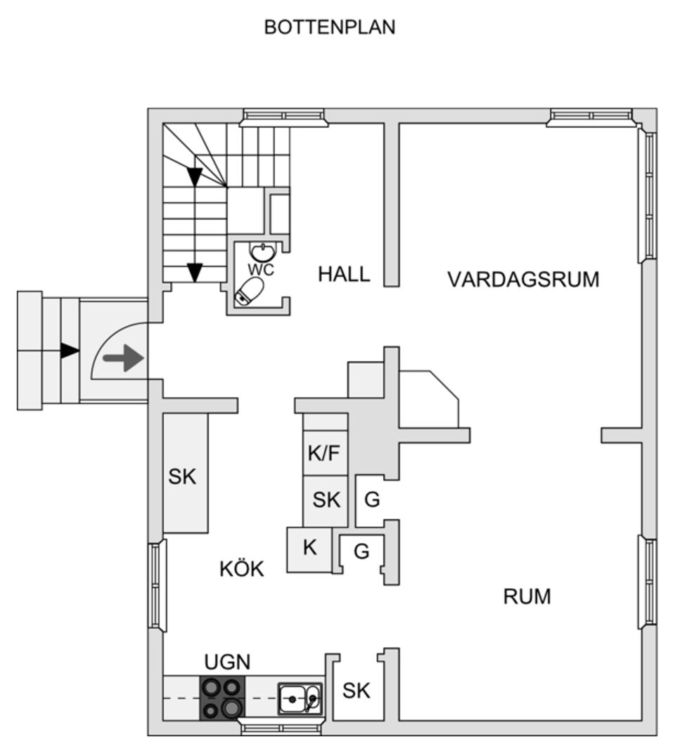 Villa, Backgatan 3, Centrum, Kalix