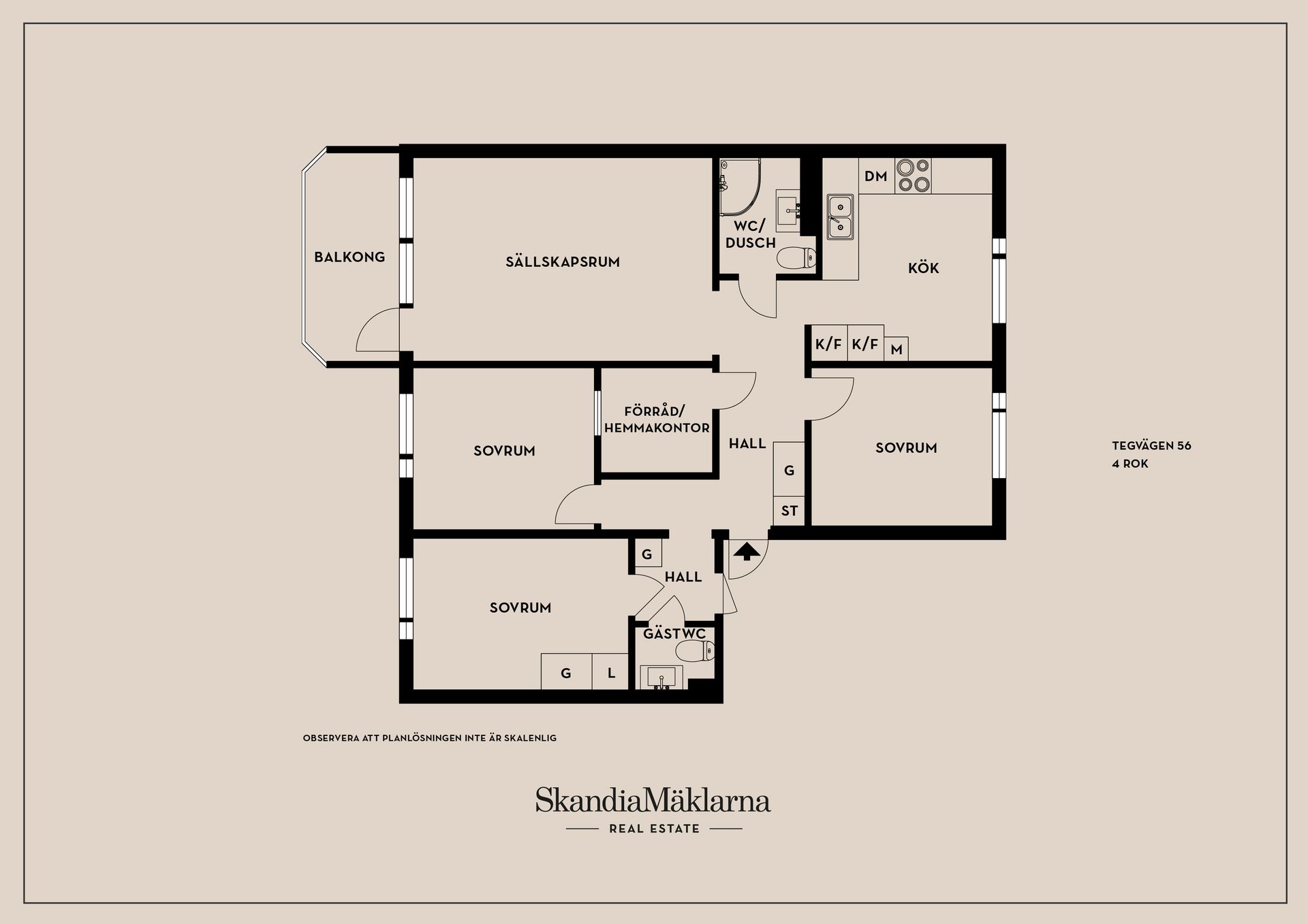 Bostadsrätt, Tegvägen 56, Jakobsberg, Järfälla