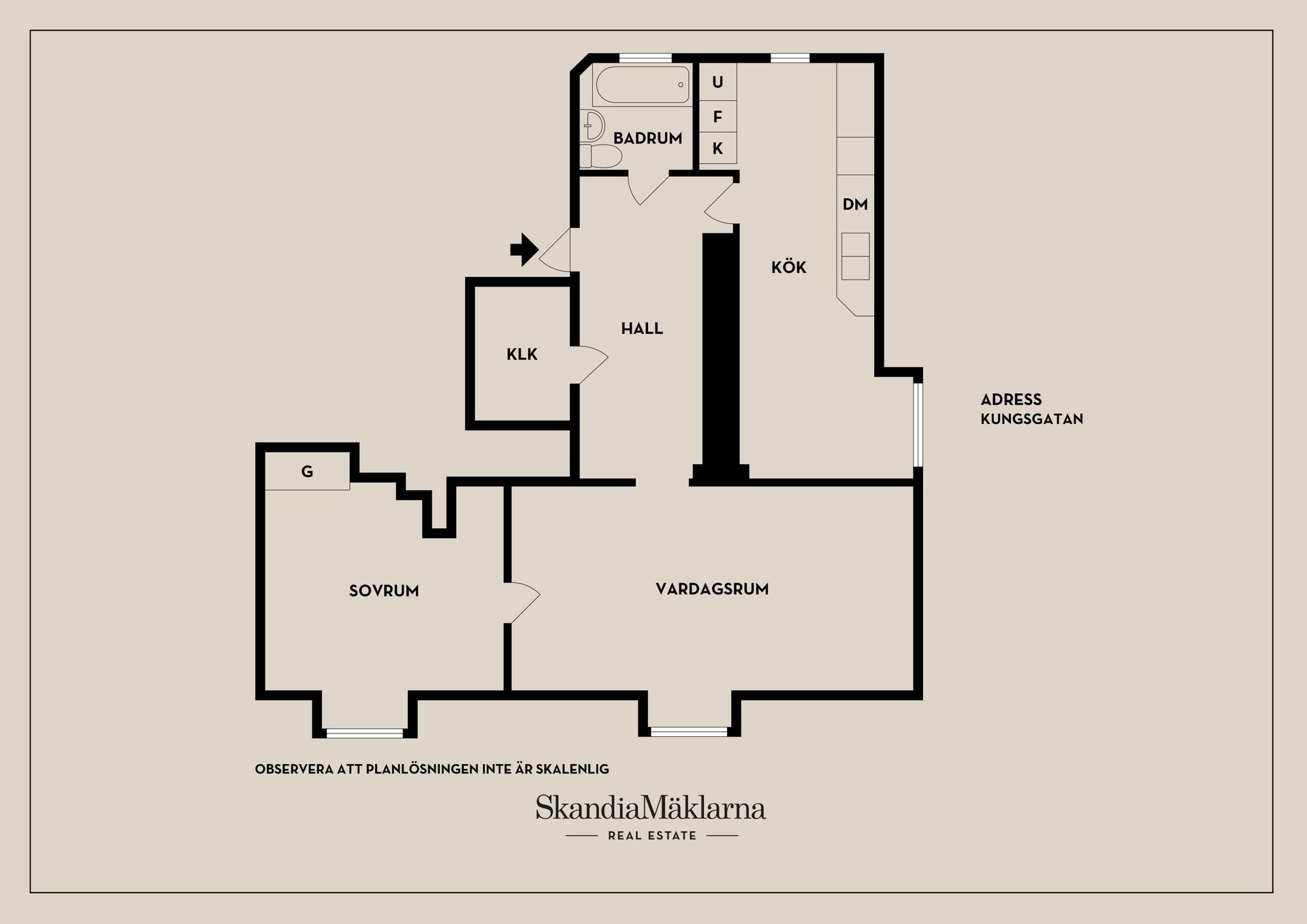 Bostadsrätt, Kungsgatan 7, Centralt Väster, Nyköping