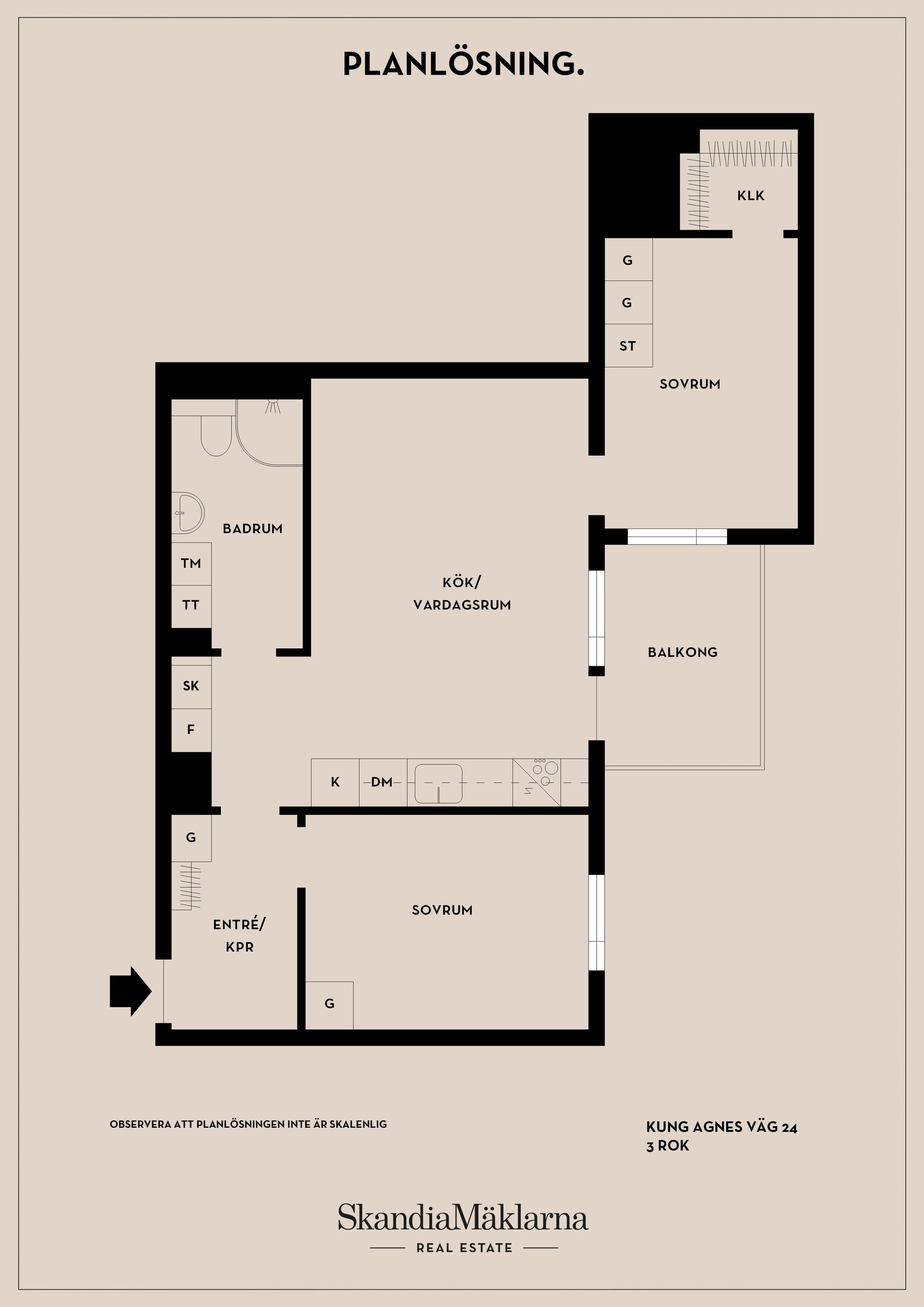 Bostadsrätt, Kung Agnes väg 24 4 tr, Centrala Sollentuna, Sollentuna