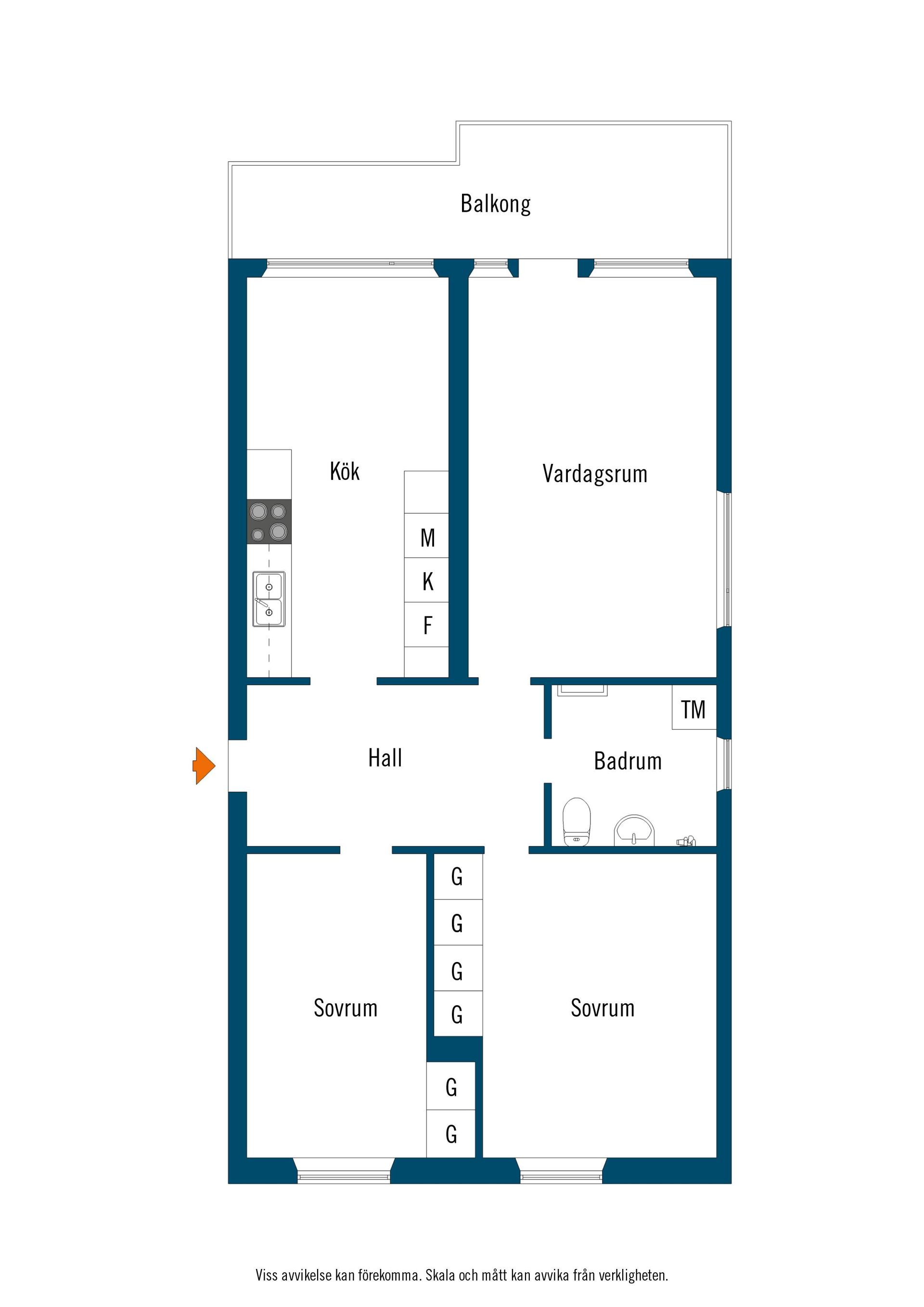 Bostadsrätt, Modern gavellägenhet med inglasad balkong, Villan, Ängelholm