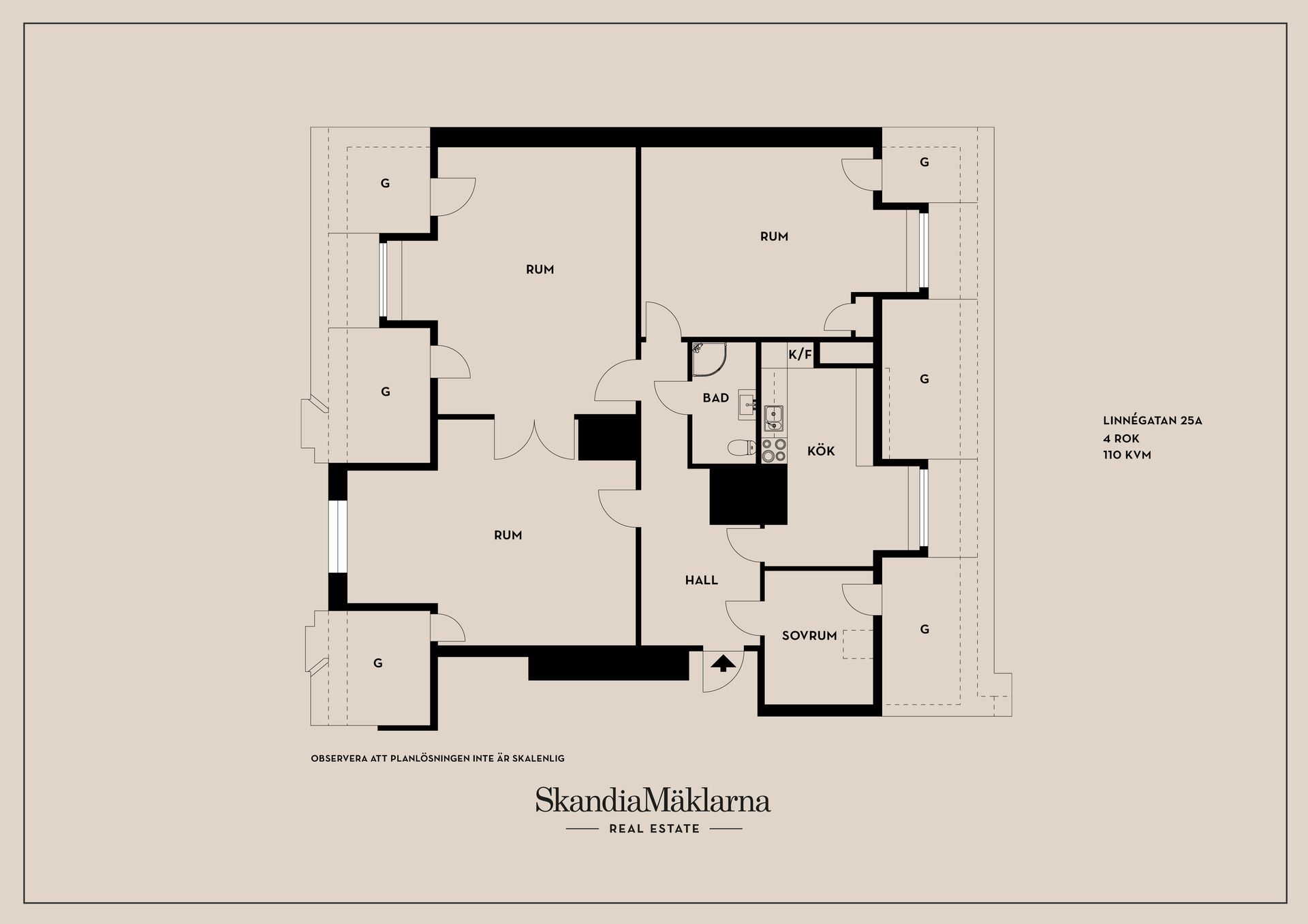 Bostadsrätt, Linnégatan 25A, Centralt, Linköping