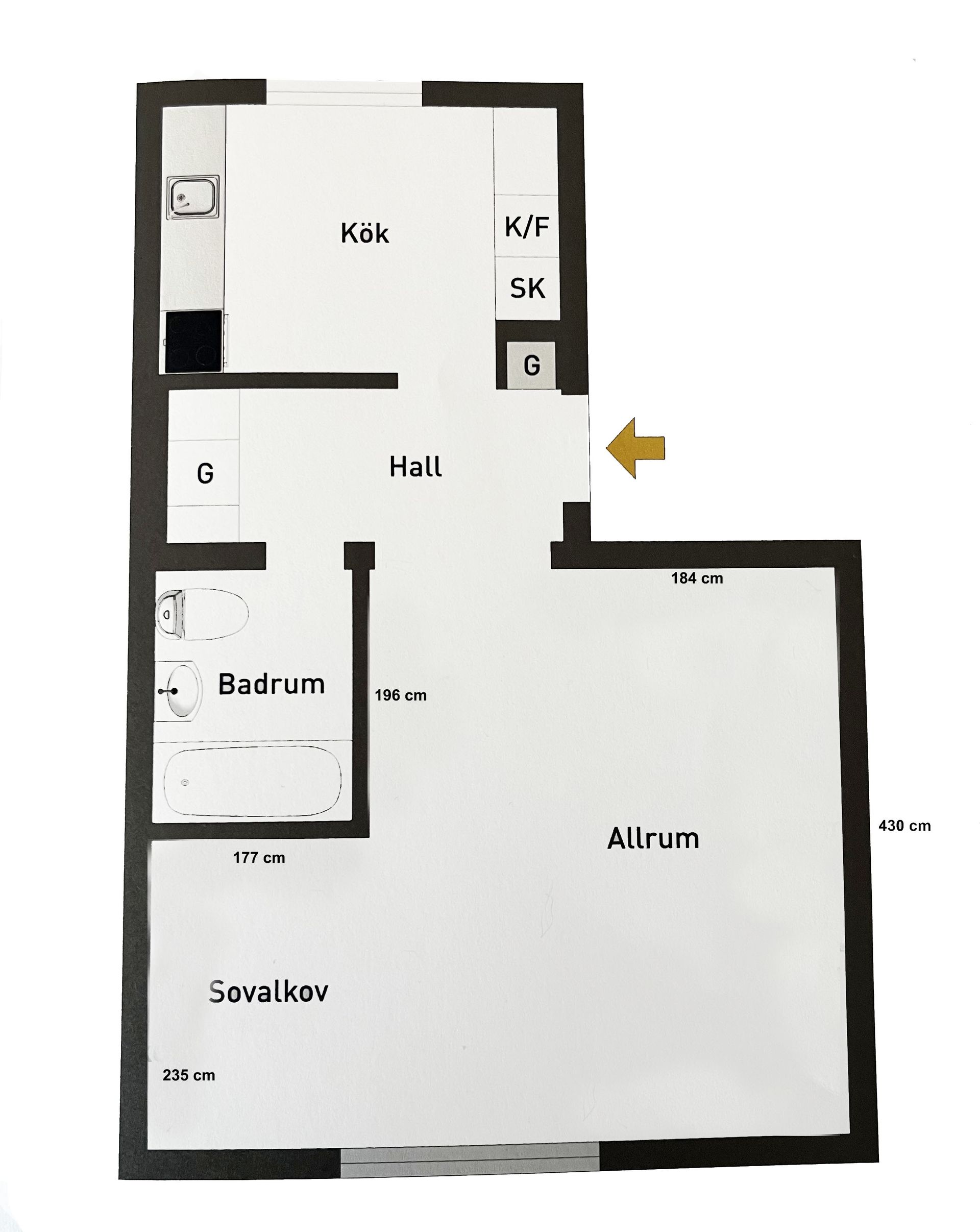 Bostadsrätt, Marbogatan 2B, Gamlestaden, Göteborg