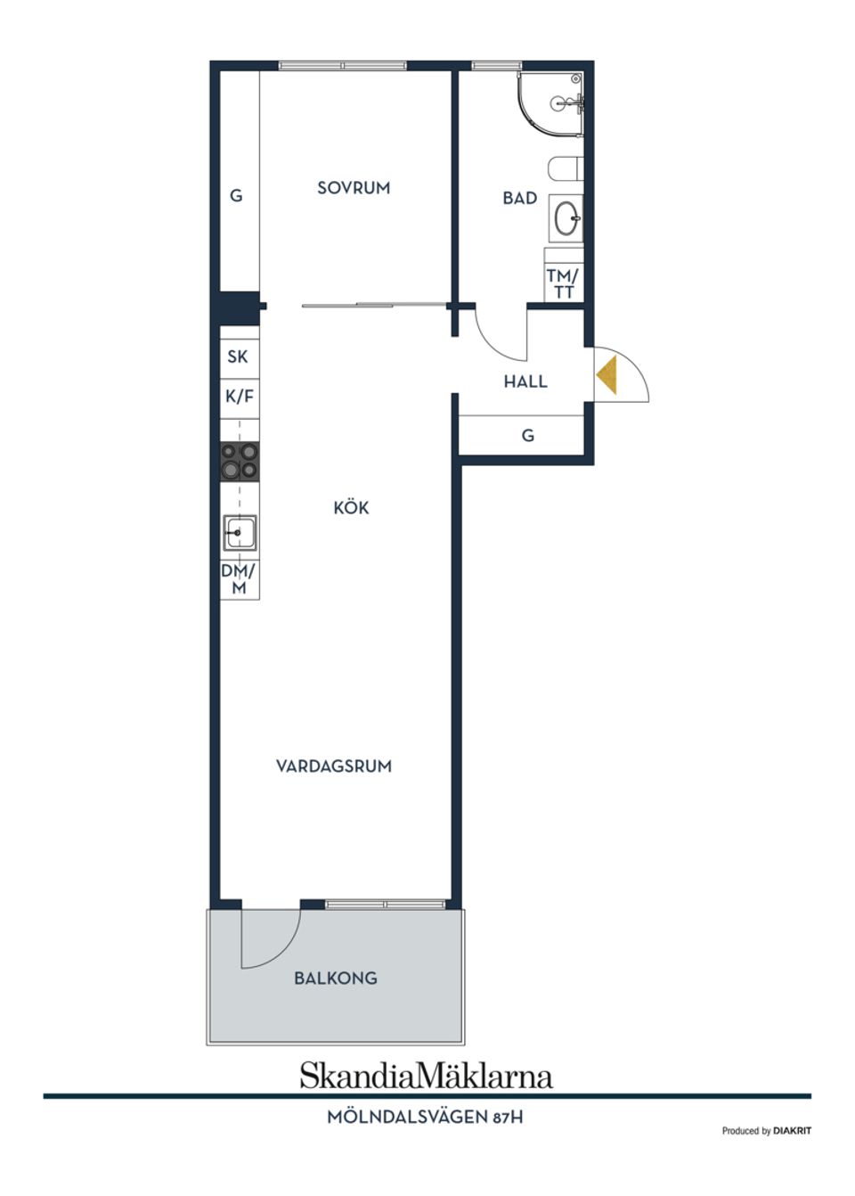 Bostadsrätt, Mölndalsvägen 87H, Almedal - Centrum, Göteborg