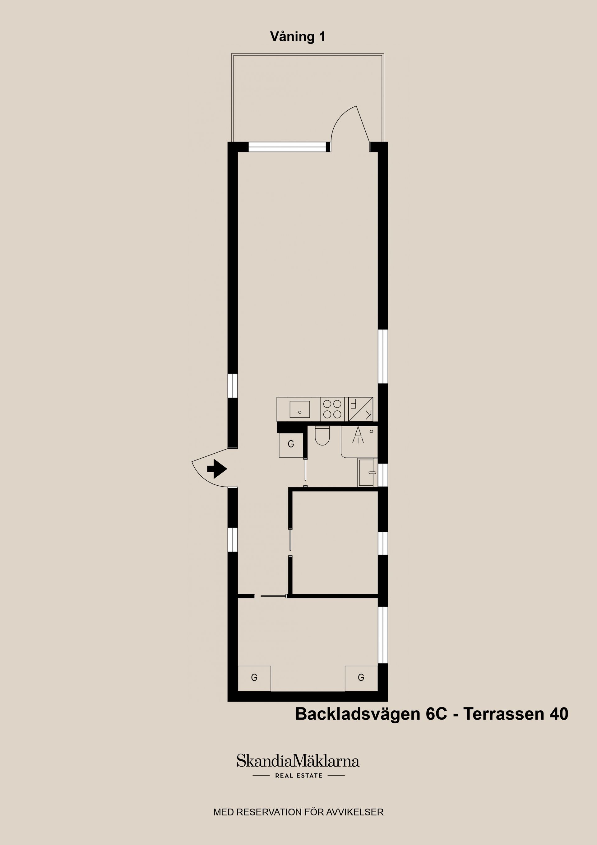 Bostadsrätt, Backladsvägen 6c - Terassen #40, Kungsberget, Sandviken