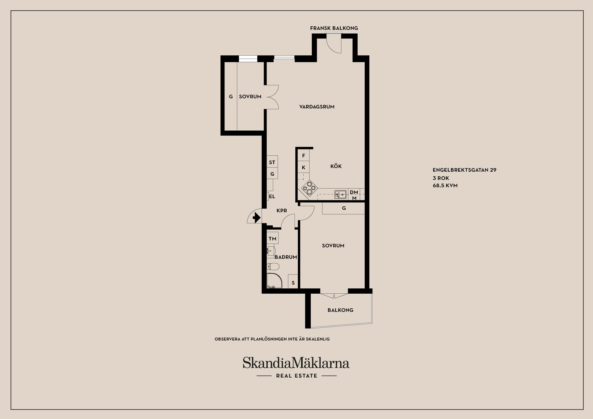 Bostadsrätt, Engelbrektsgatan 29, Centralt/Vasastaden, Linköping