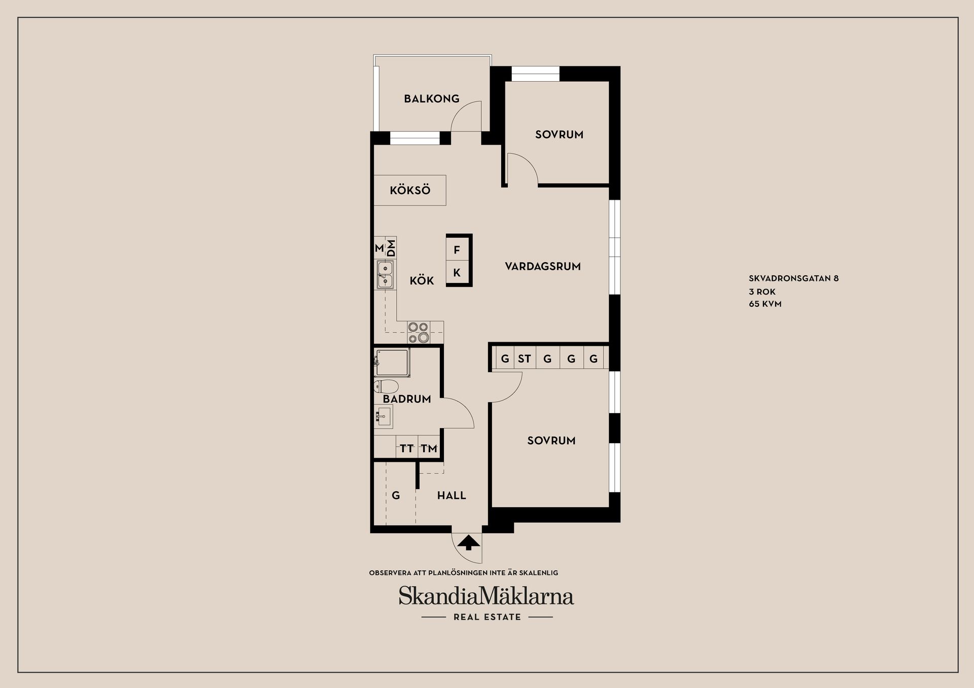 Bostadsrätt, Skvadronsgatan 8, Södra Ekkällan, Linköping