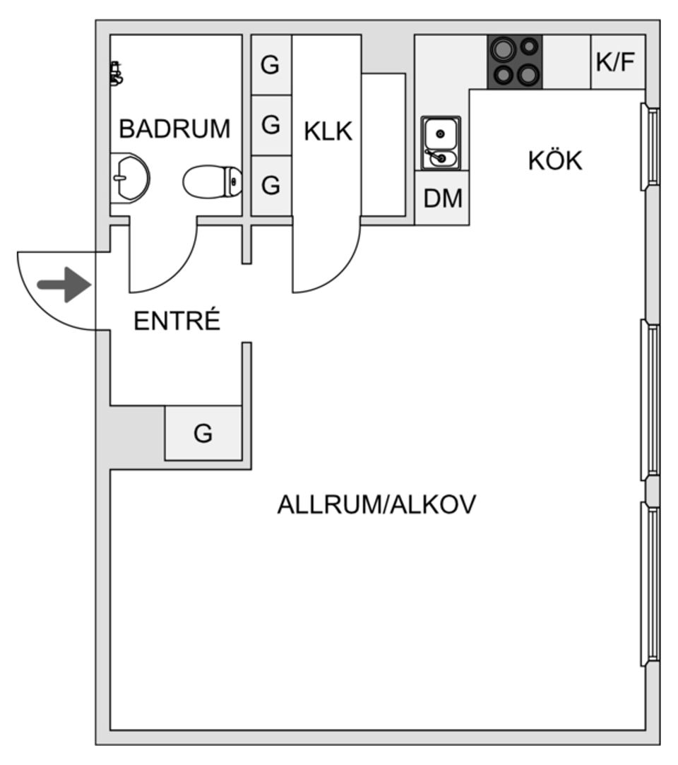 Bostadsrätt, Valhallavägen 67H, Centrum, Kalix