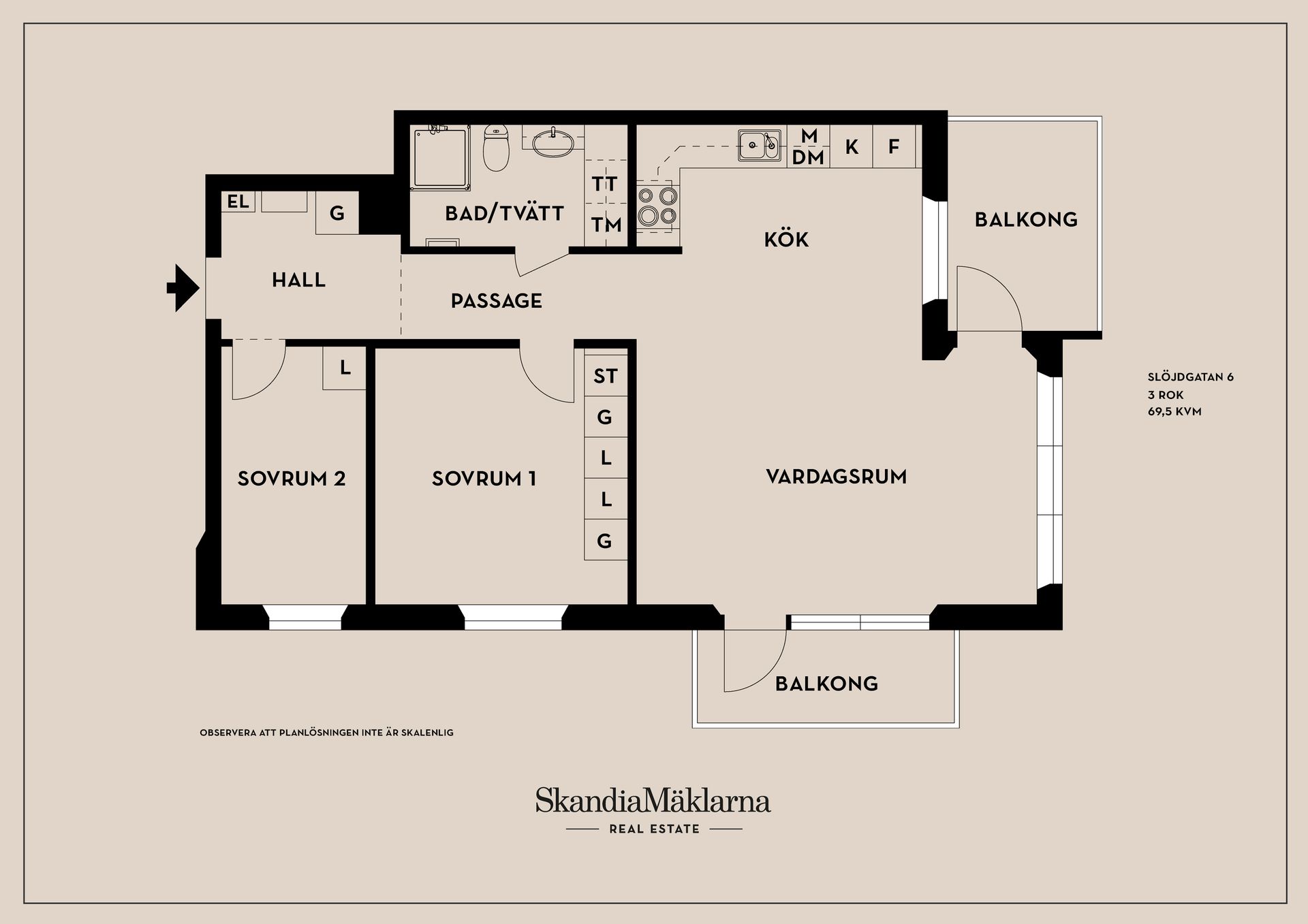 Bostadsrätt, Slöjdgatan 6, Övre Vasastaden, Linköping