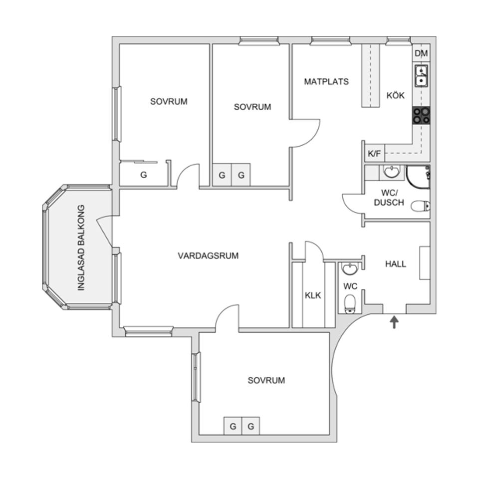 Bostadsrätt, Kungsvägen 13, Haga, Sundsvall