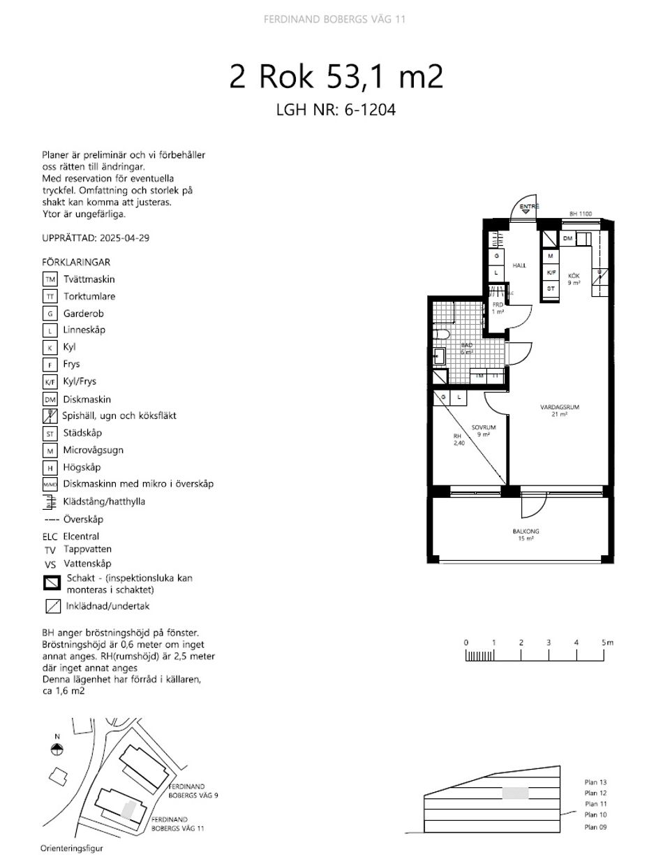 Bostadsrätt, Ferdinand Bobergs väg 11, lgh 06-1204, Graninge, Nacka