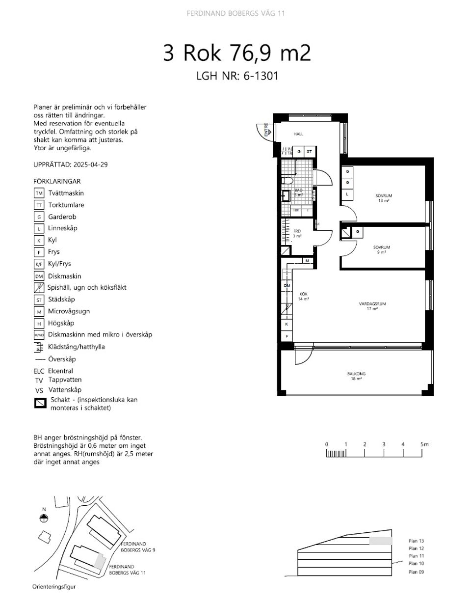 Bostadsrätt, Ferdinand Bobergs väg 11, lgh 06-1301, Graninge, Nacka