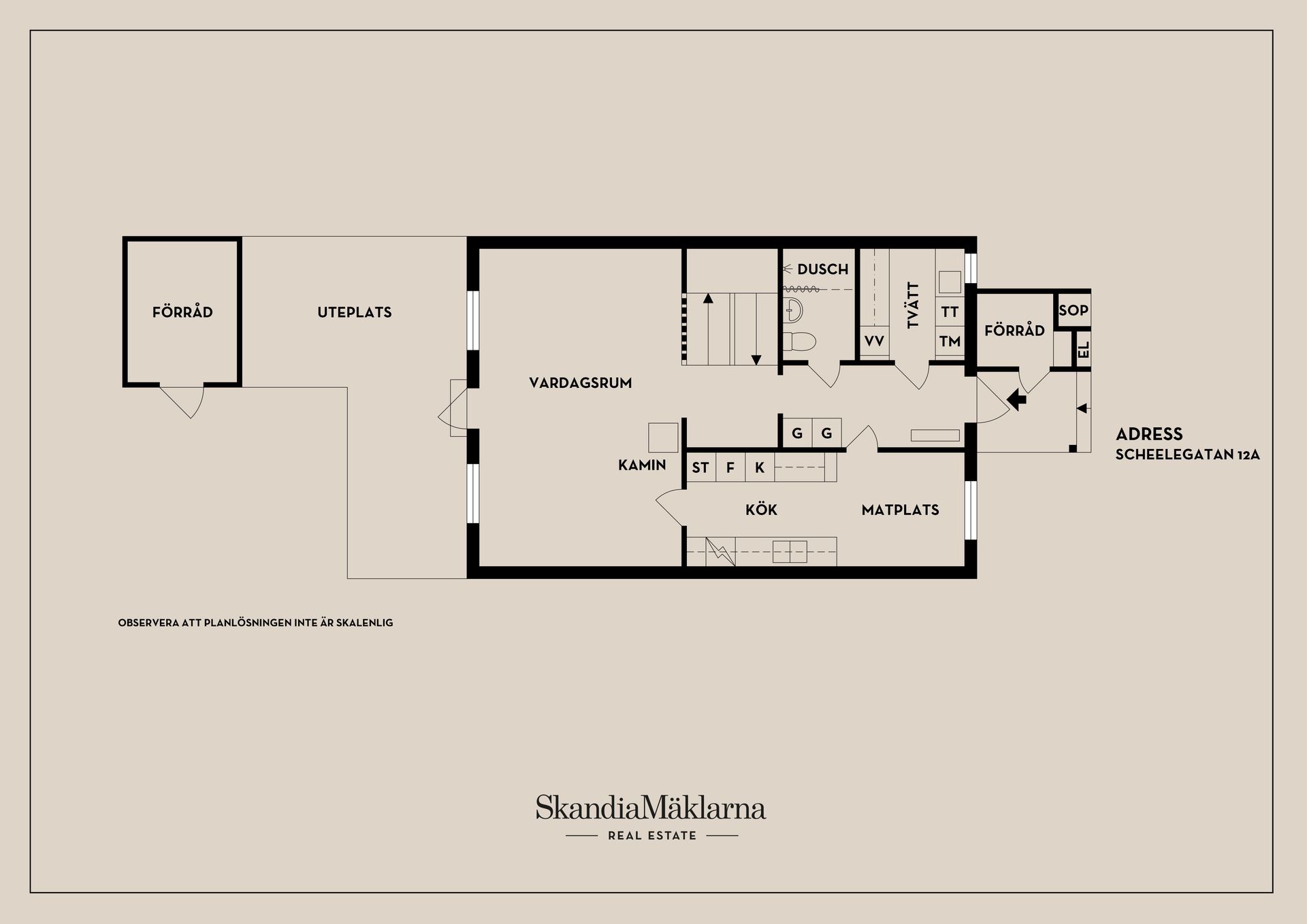 Radhus, Scheelegatan 12A, Sanden, Flen
