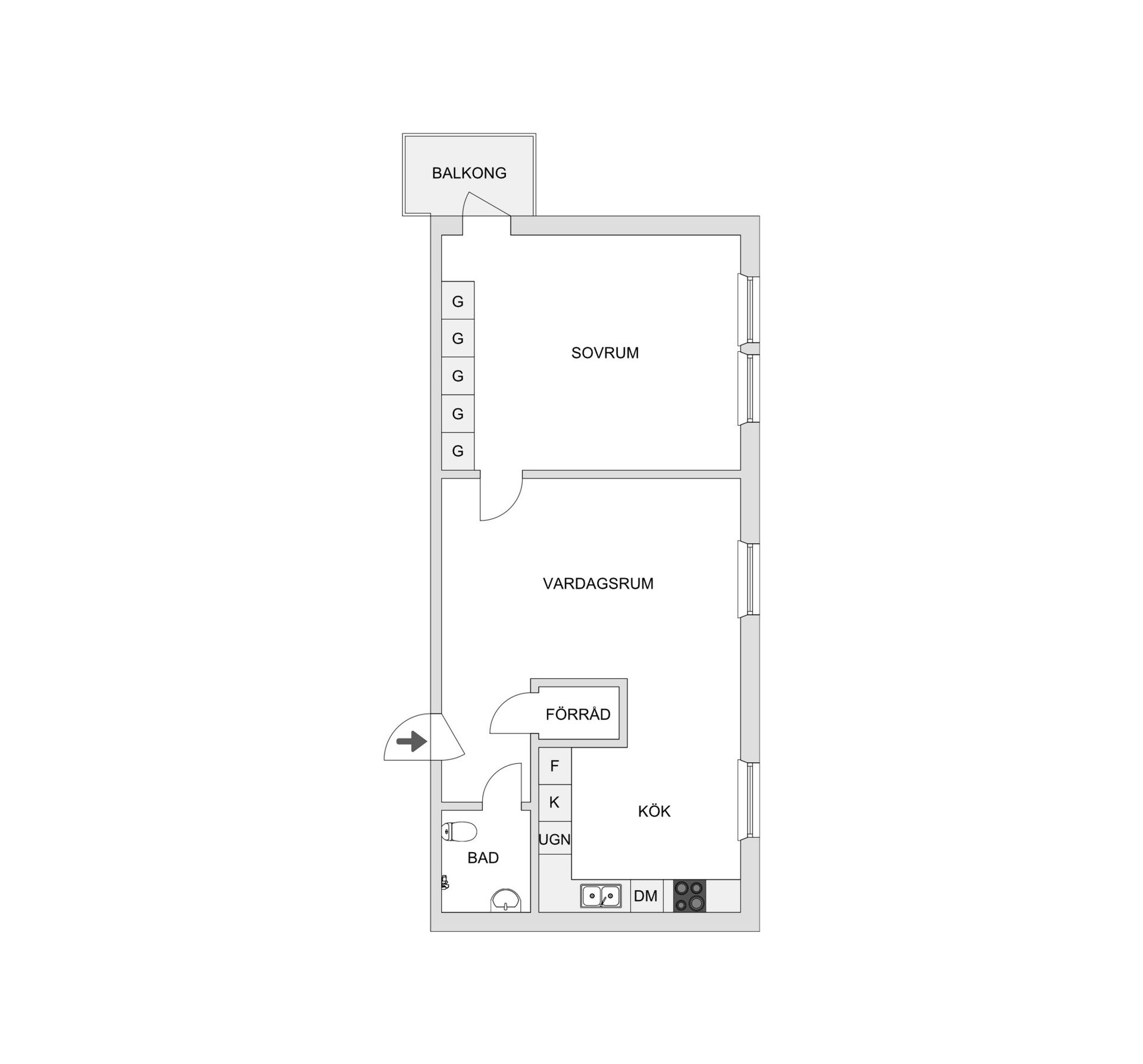 Bostadsrätt, Engelbrektsgatan 105B, Norrmalm, Borås