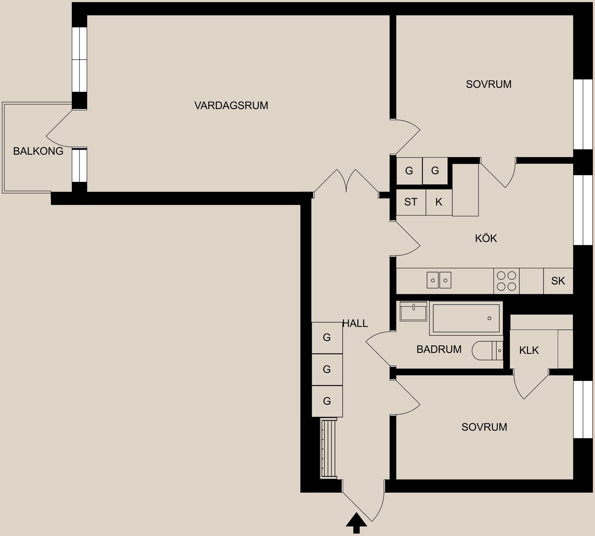 Bostadsrätt, Bergslagsgatan 61, Beckershov, Norrköping