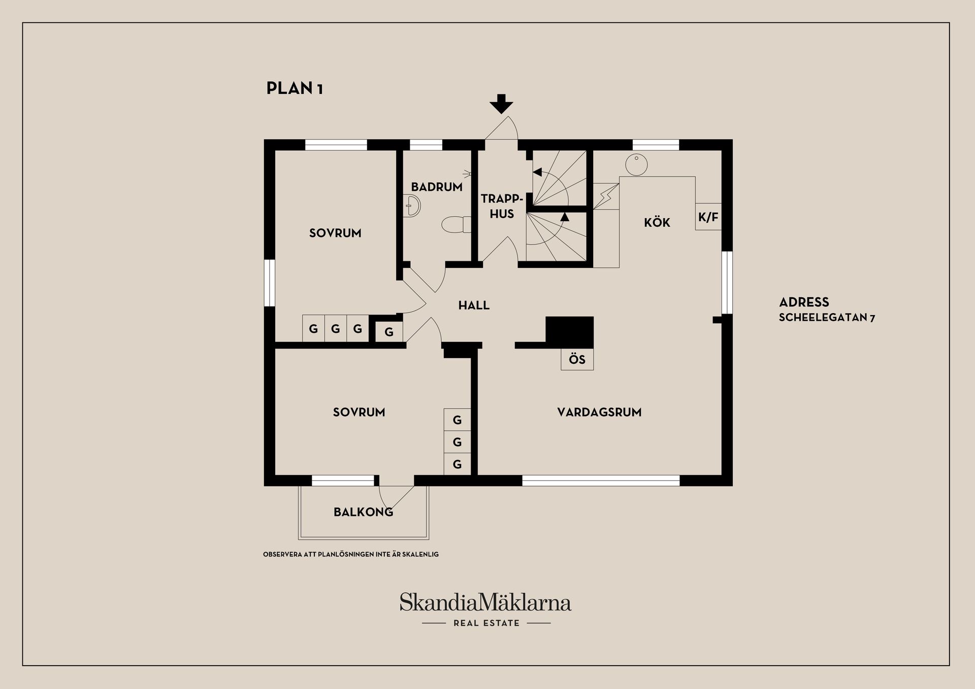 Villa, Scheelegatan 7, Sanden, Flen
