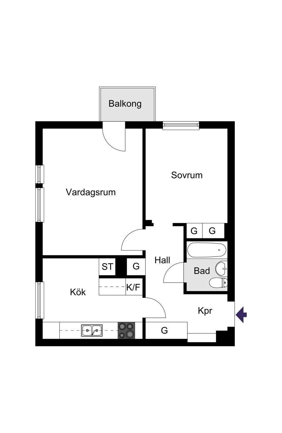 Bostadsrätt, Regementsgatan 56, Norra Frösunda, Solna