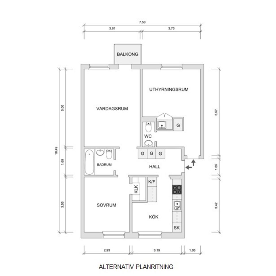Bostadsrätt, Hällbygatan 36B, Luthagen, Uppsala